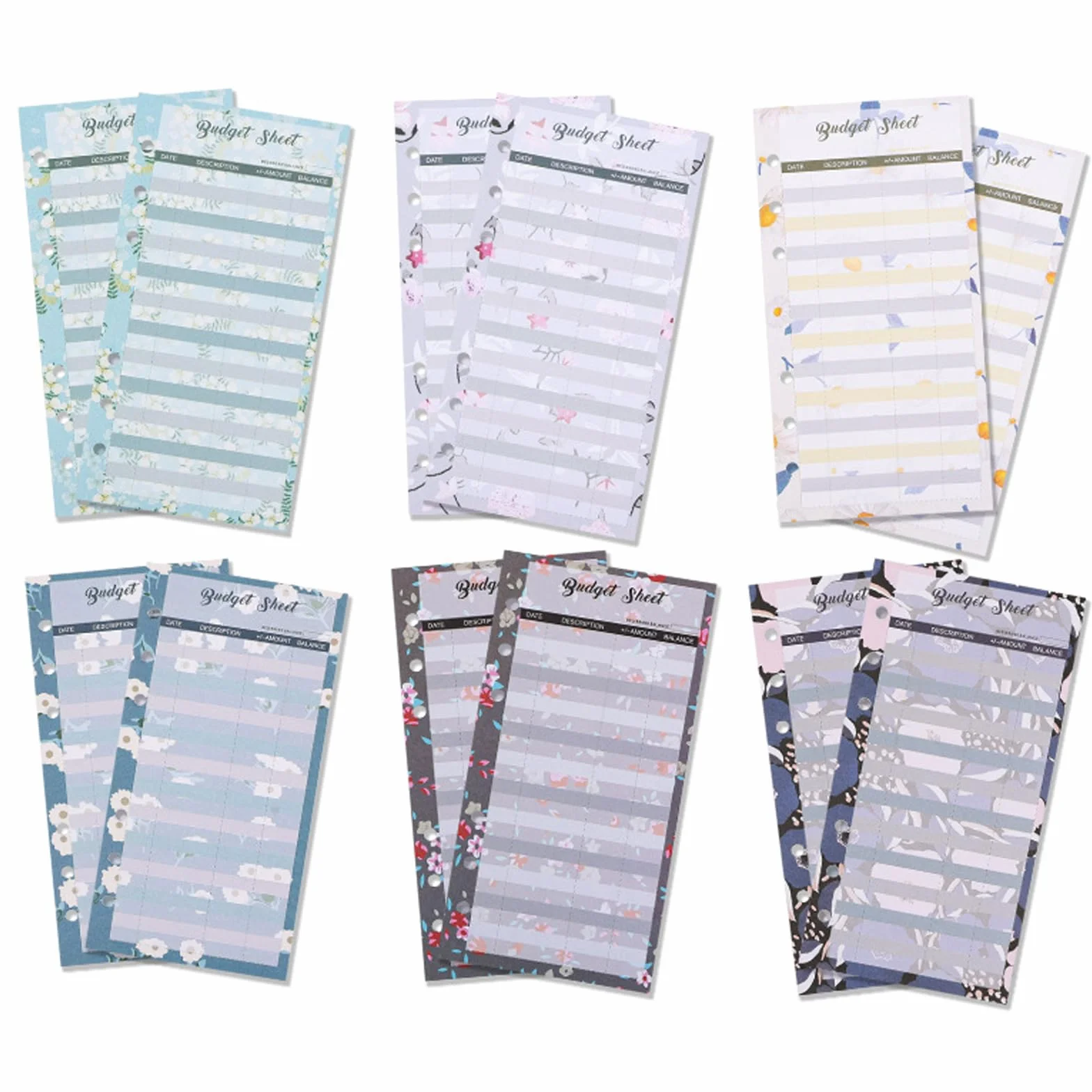 SURALIN 36PCS Accessoires de Planificateur Budgétaire Budget A6 Cartes de Résumé en Papier