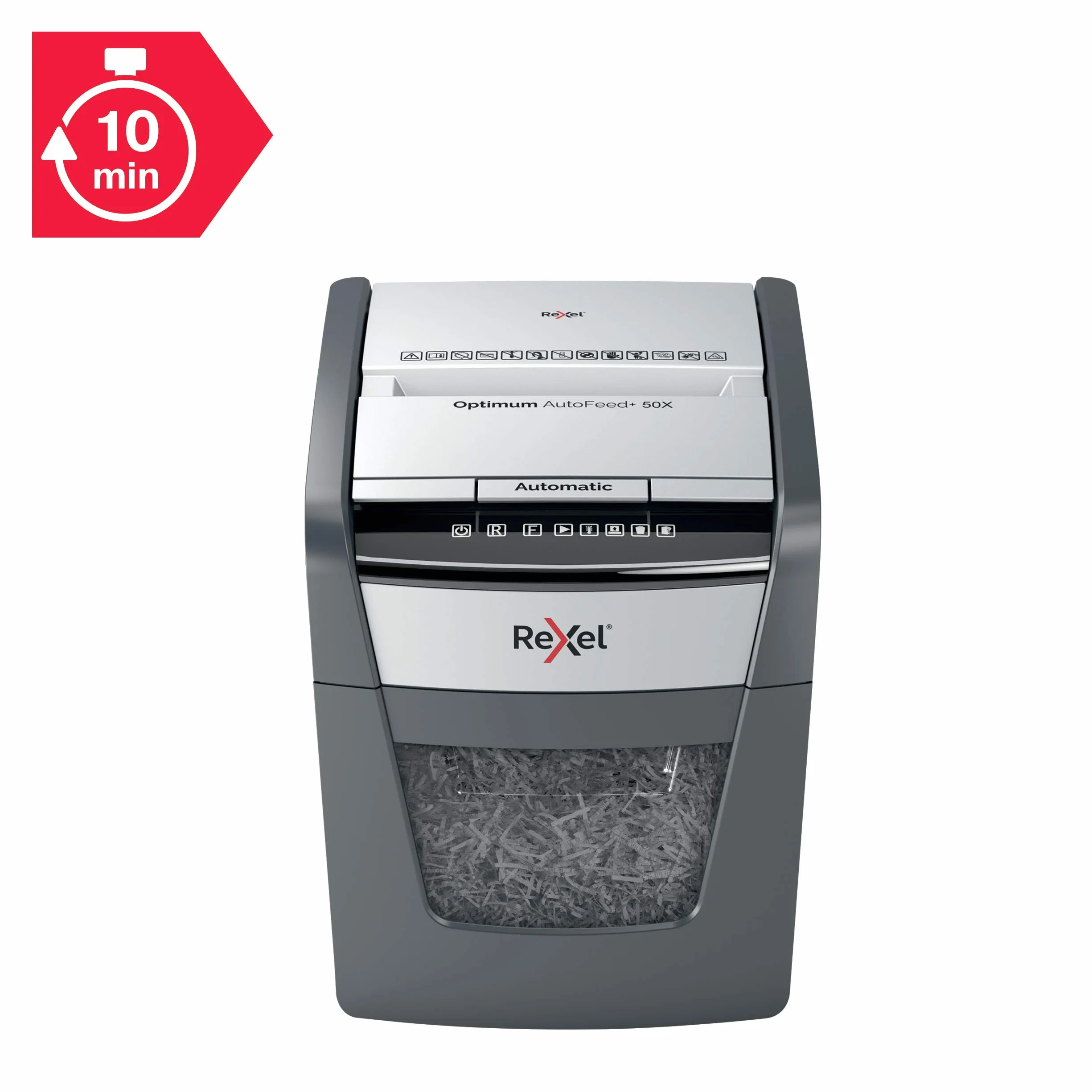 Rexel Destructeur de documents AutoFeed Hybride 50 feuilles Coupe croisée P4 20L 2020050XEU