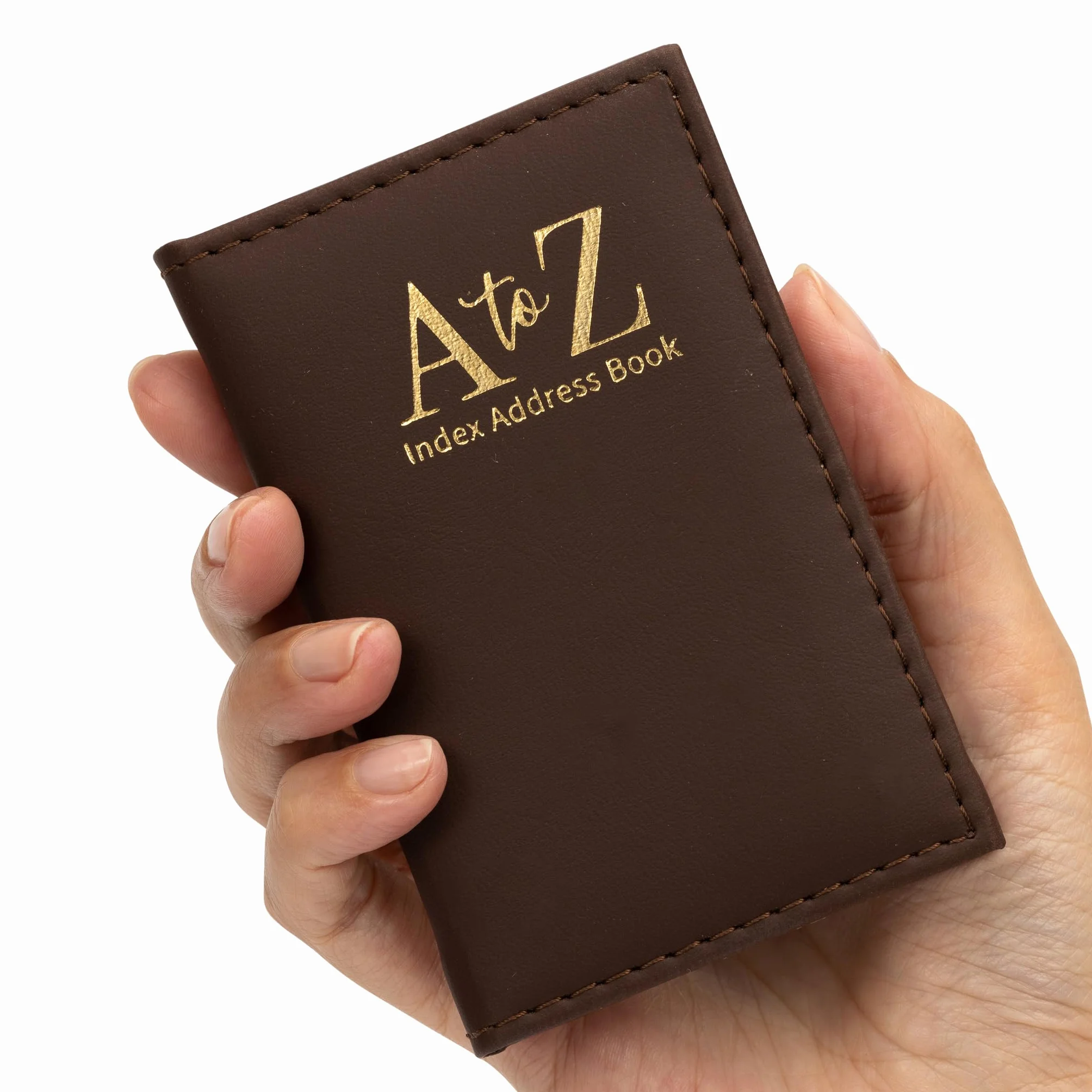Evelay Carnet d'adresses similicuir exécutive rembourrée A-Z Marron