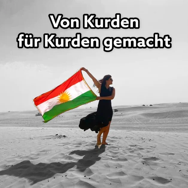 Drapeau Kurdistan 145 x 85 cm Côtés dorés