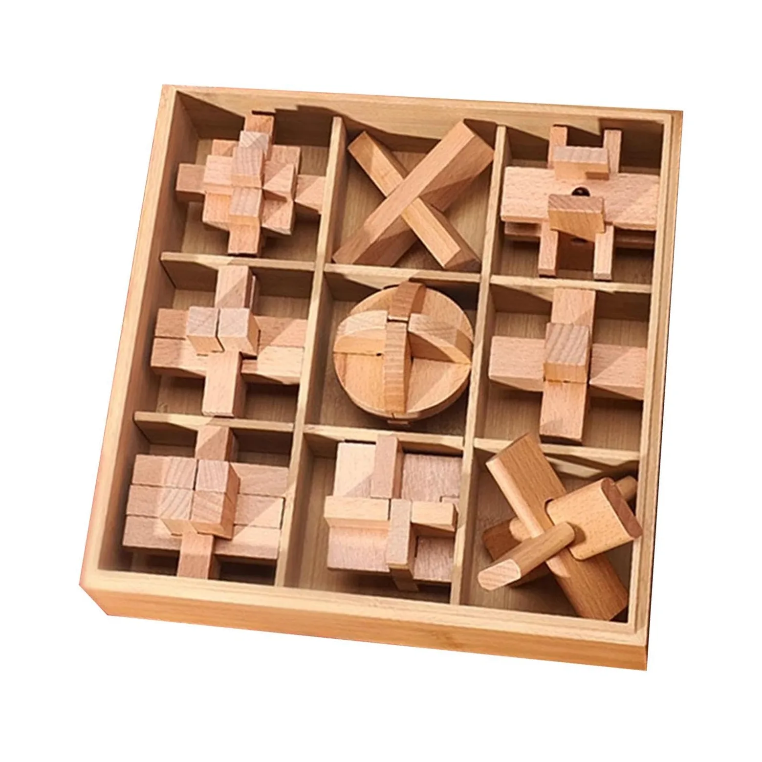 Puzzles en Bois Casse-tête à emboîtement et déverrouillage | Puzzles en bois pour pour Anniversaire Road trip Garçons et les filles École Salle de classe petit cadeau