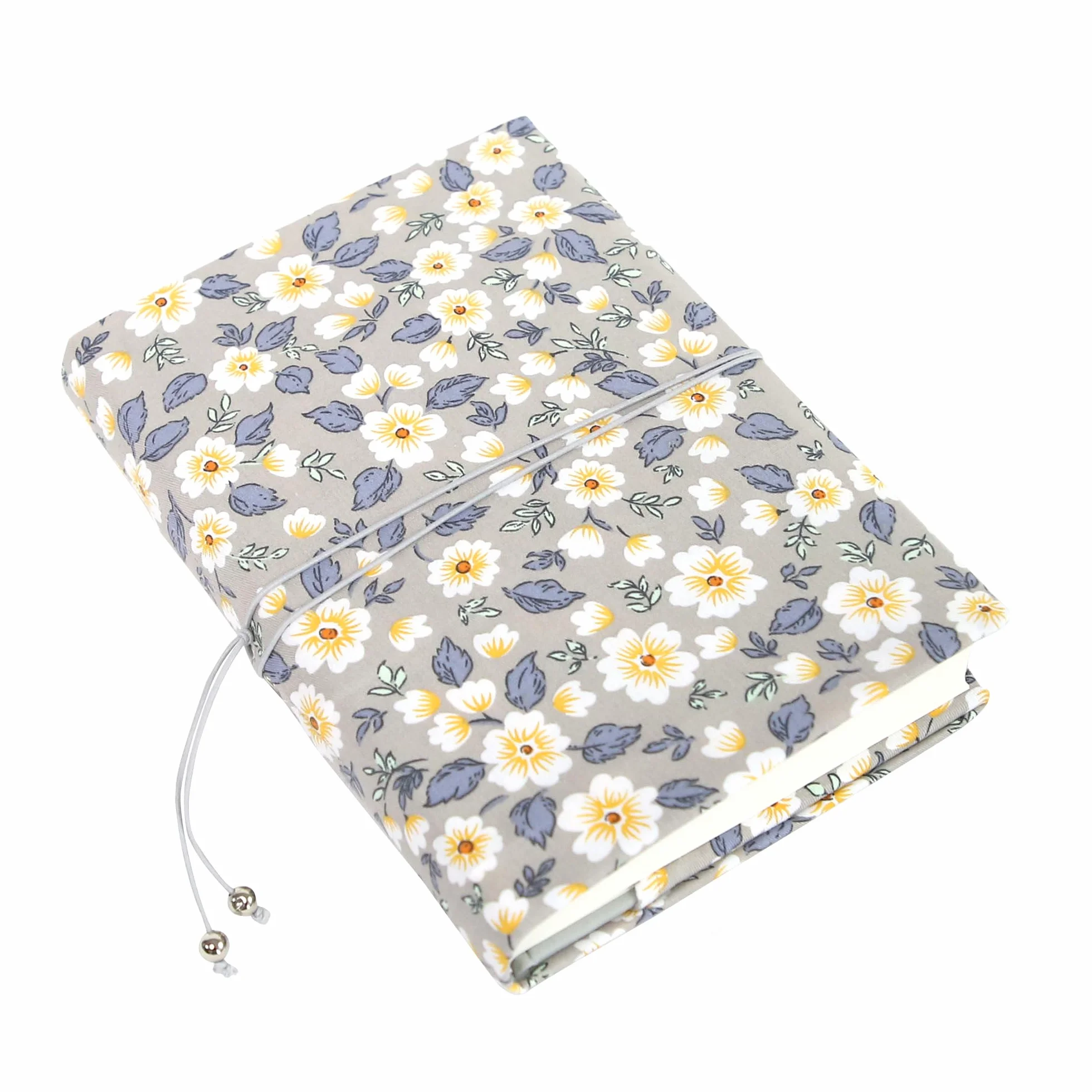 Couverture de livre en Coton Housse de Protection Ajustable avec Fermeture Scratch Gris