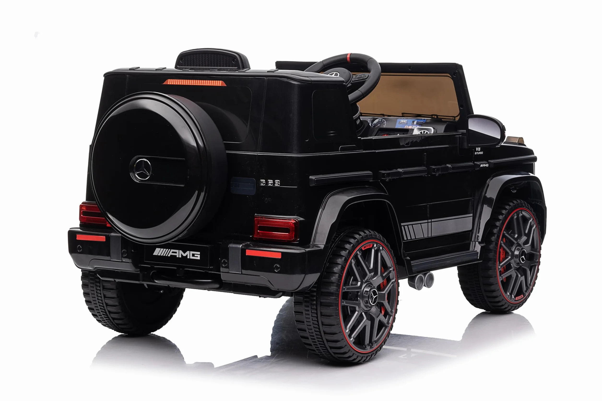 Voiture Électrique Enfant Mercedes G63 AMG 12V Télécommande 2+1 Vitesses Klaxon LED Musique USB Noir