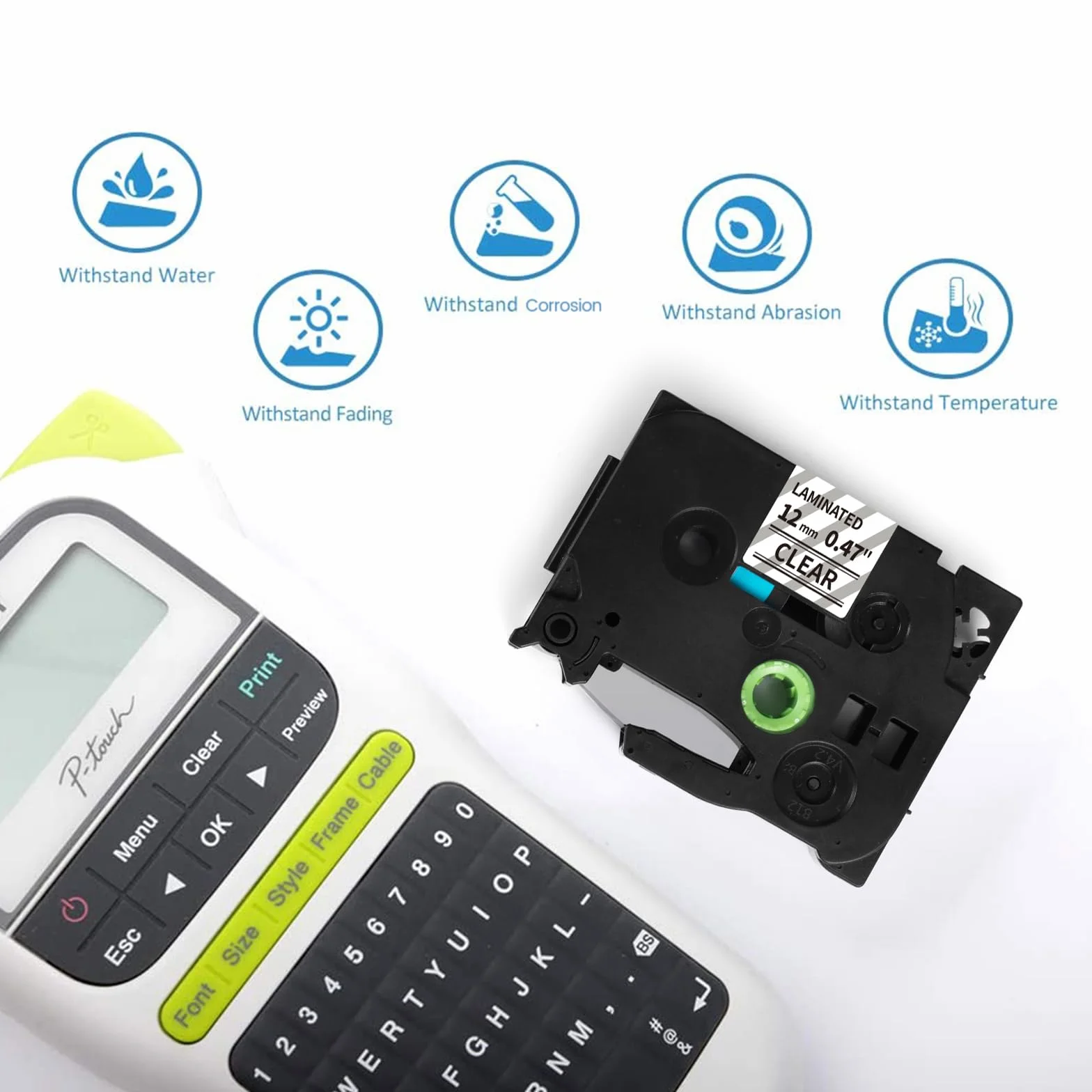 Ruban Remplacement Brother P-touch TZe-131 Transparent 12mm Laminé Cassette Etiqueteuse