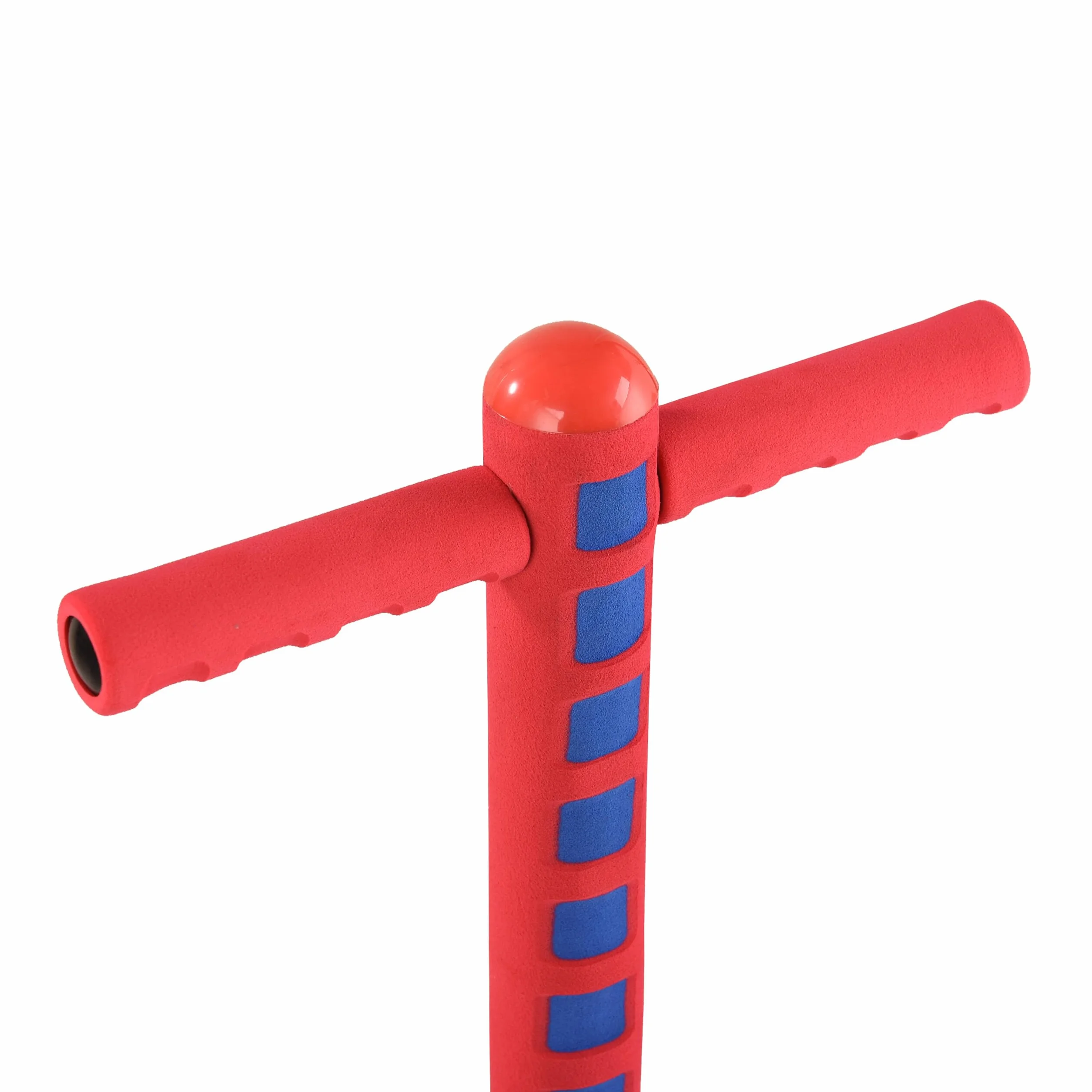 Relaxdays Pogo Stick pour Enfants INOX 94.5x23.5x6 cm Bleu Rouge