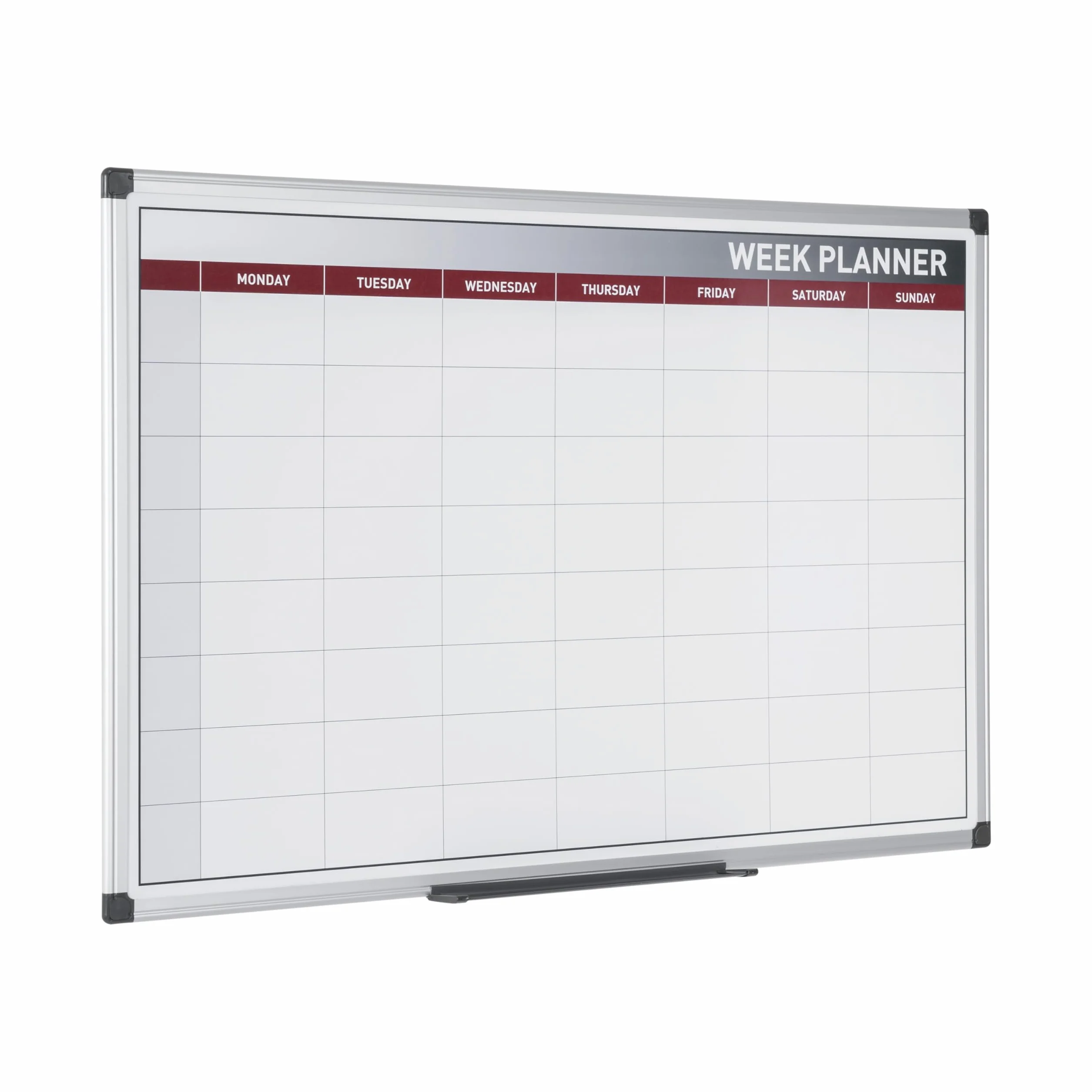 Bi-Office Planificateur Semaine magnétique cadre aluminium 60 x 45 cm