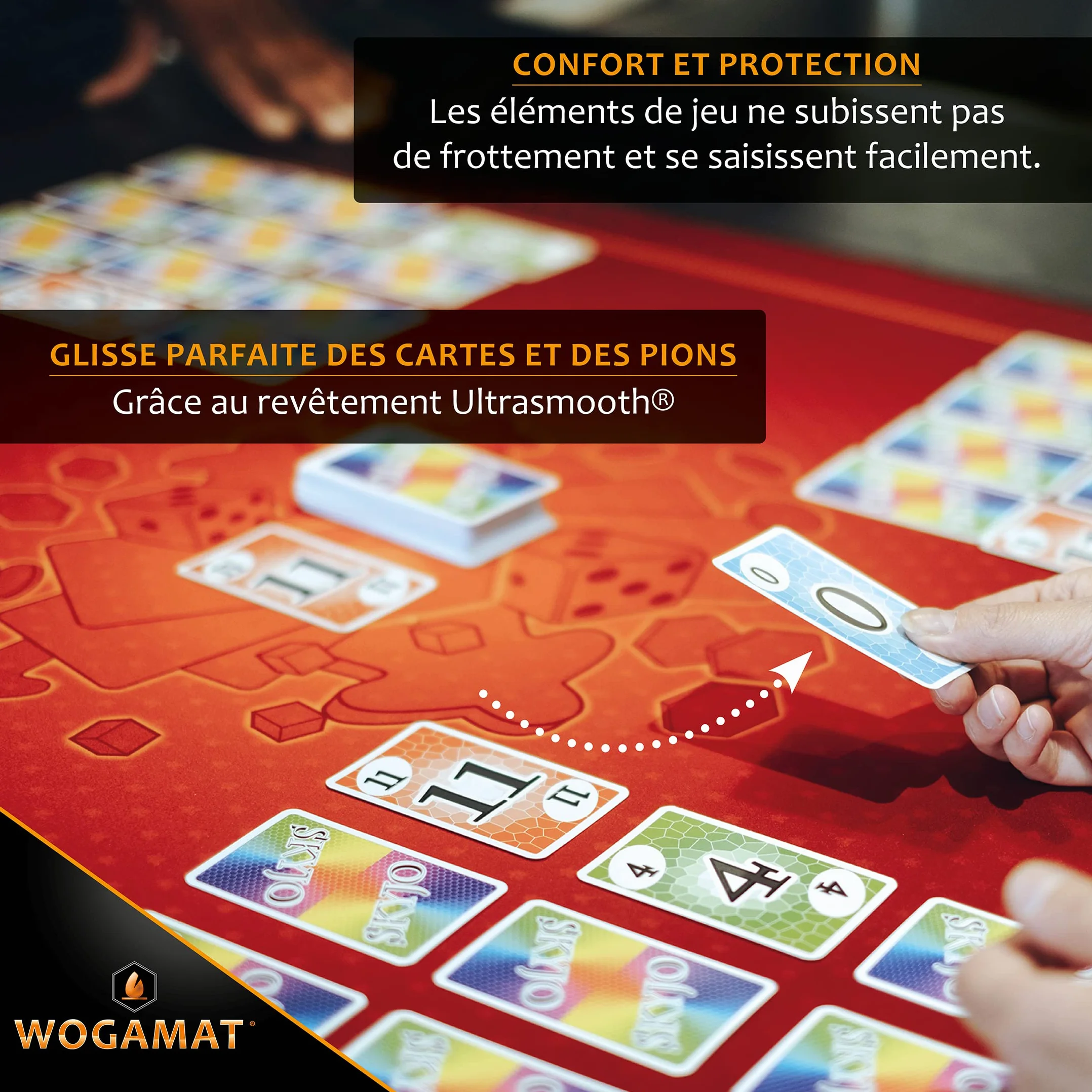 WOGAMAT Grand Tapis de Jeu Néoprène XL Rouge 92 x 92 cm Antidérapant Silencieux