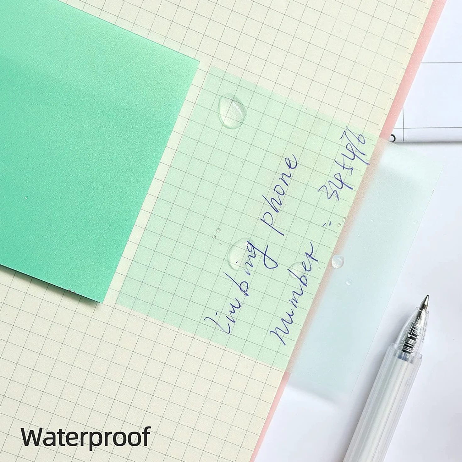 Sticky Notes Transparent 76x76mm, Notes Autocollantes Transparentes, Blocs-notes Autocollants, Papier de Notes Réutilisable