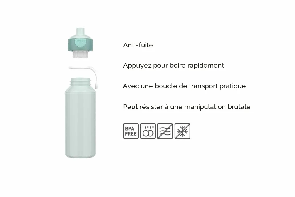 Mepal Gourde Pop-up Campus Bouteille réutilisable Sans BPA 400 ml