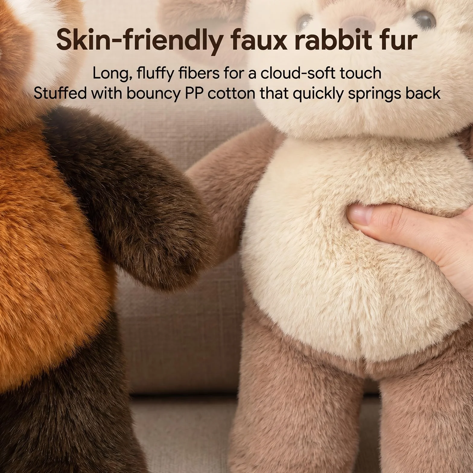 Générique Peluche Qui Court Panda Roux 55 cm, Doudou Anti-Stress Interactif, Cadeau Anniversaire Fêtes