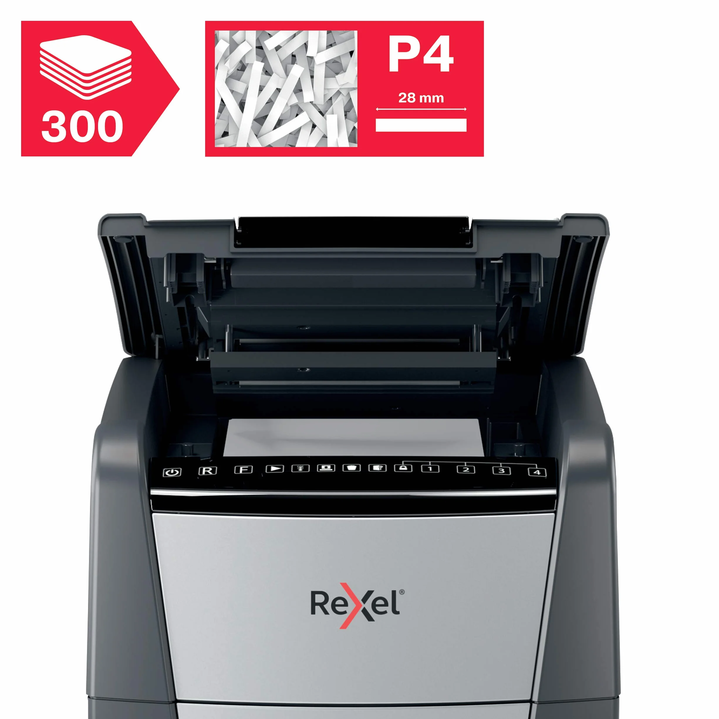 Rexel Auto+ 300X Destructeur de Documents Automatique Coupe Croisée Sécurité P4 300 Feuilles 60L