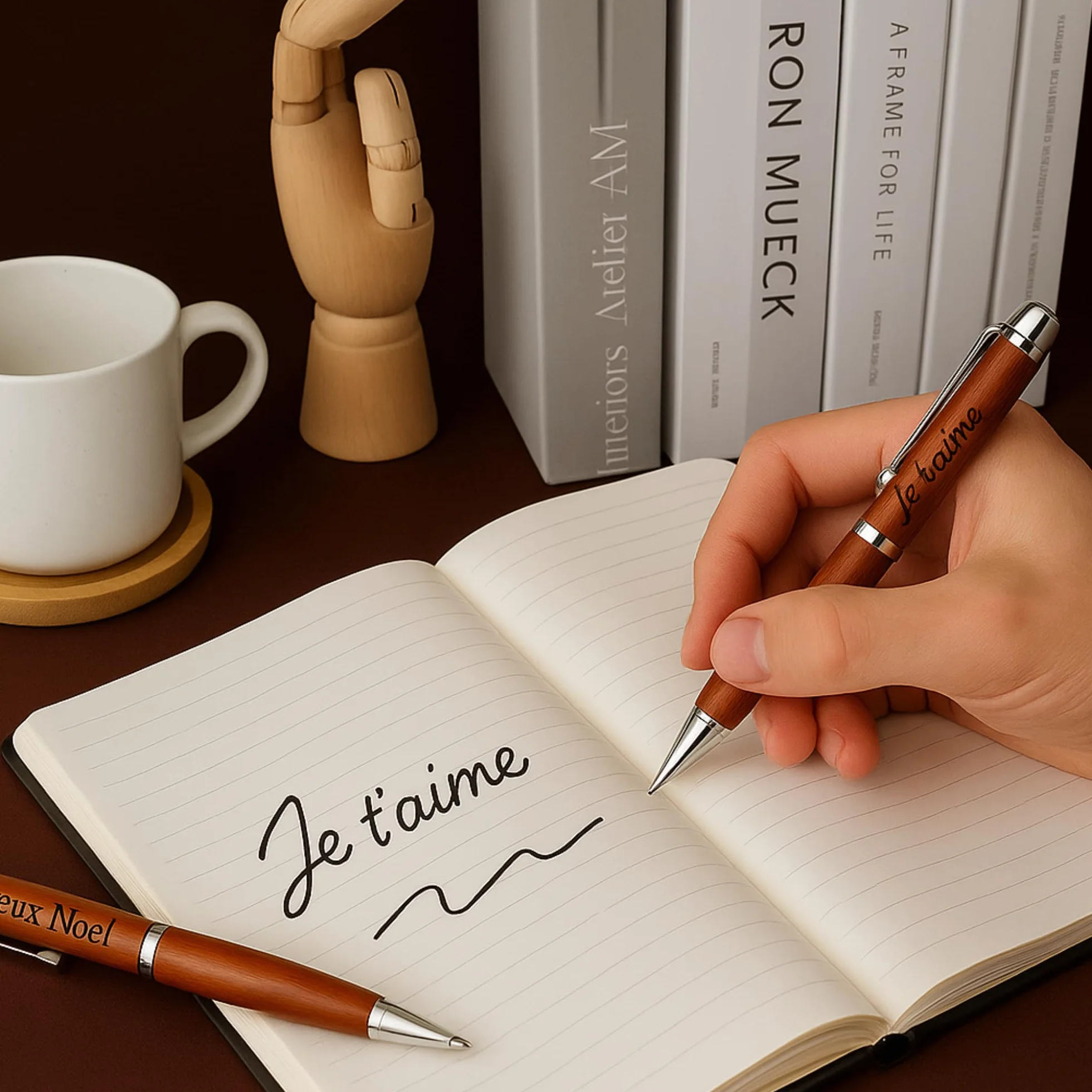 Stylo en bois luxe personnalisé coffret cadeau gravé original