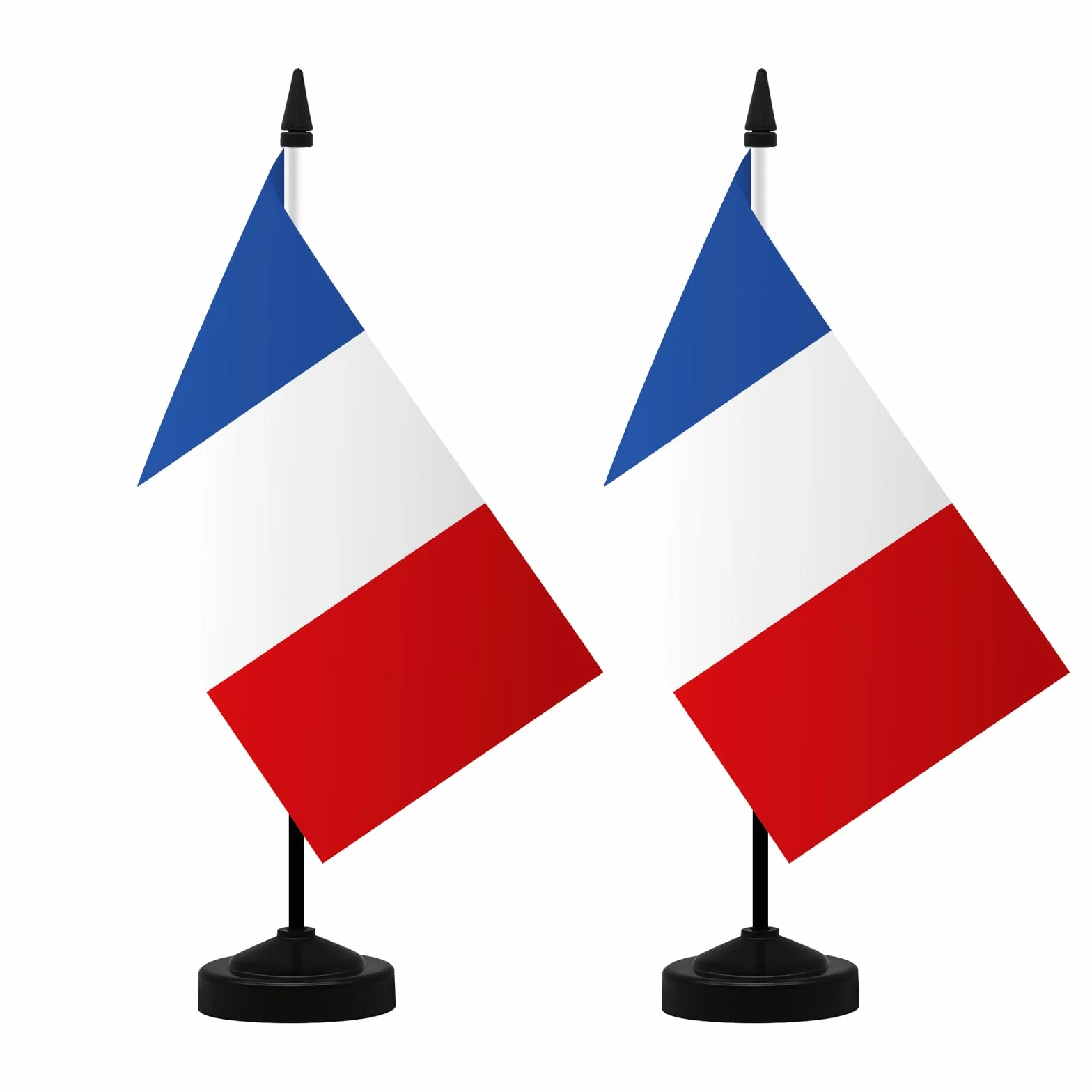Ensemble de Drapeau Français de Table 21 x 14 CM avec Hampe et Socle 2 Pièces