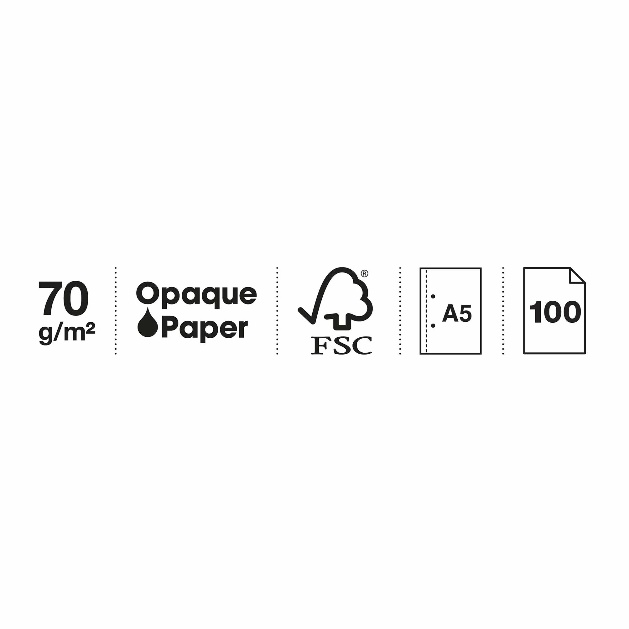 Miquelrius Cahier à reliure spirale A5 100 feuilles lignées 70 g/m² Couverture carton rigide