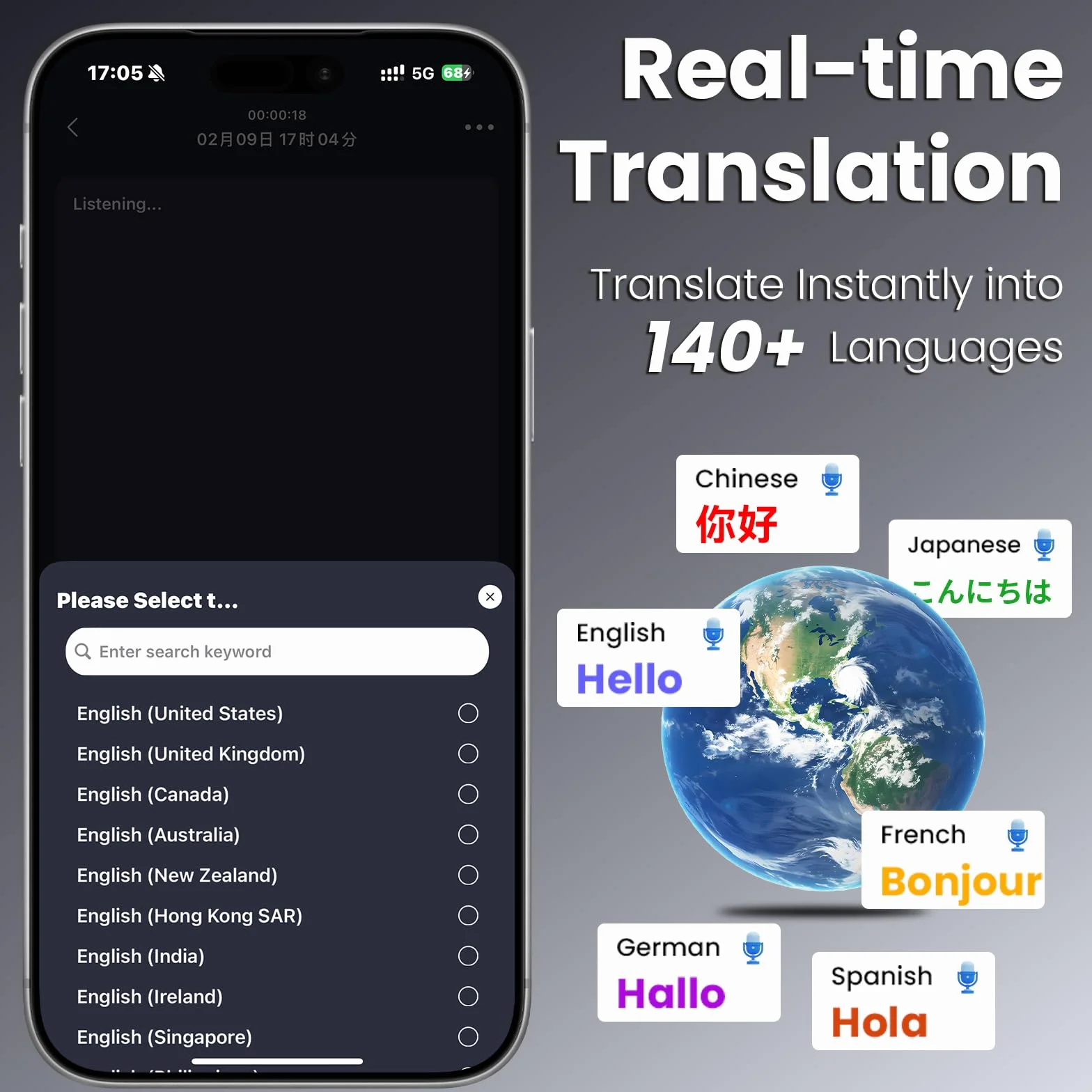NEWYES Enregistreur Vocal IA 64GB Dictaphone Audio Numérique Magnétophone Mini Stylo avec Transcription Résumé Réduction de Bruit