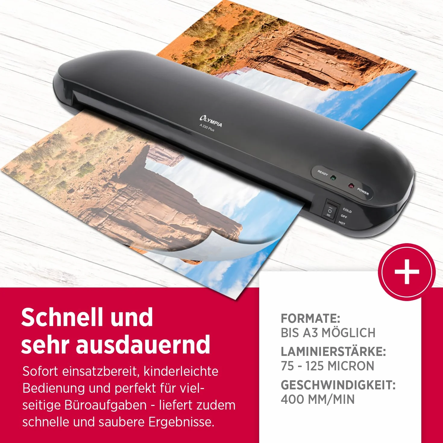 Olympia A 330 Plus Plastifieuse 4 en 1 Noir
