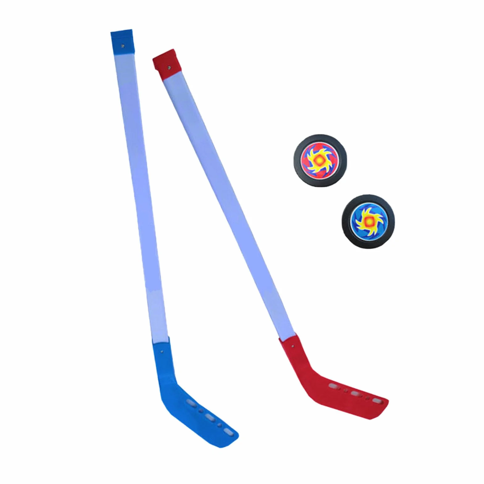 Ensemble de hockey sur le sol de rue pour enfants avec 2 balles et palet en plastique, équipement d'entraînement de hockey à roulettes intérieur extérieur
