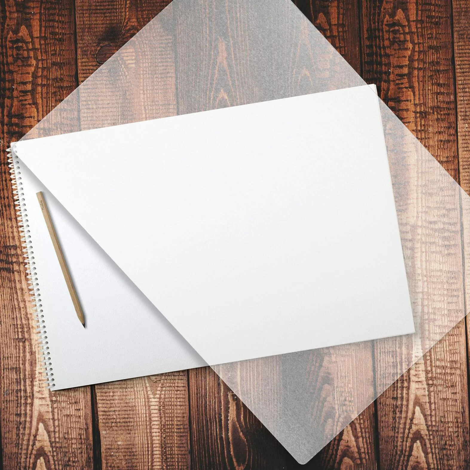 Bloc-Notes A3 Transparent PP Lot de 5 Feuilles Planchette Antidérapante Bureau École