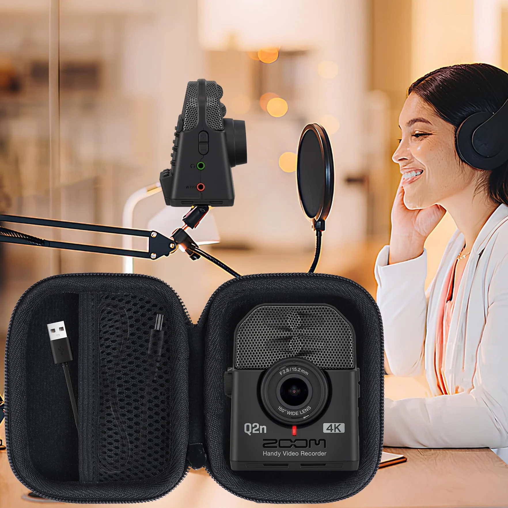 Zoom Q2n-4K Étui Housse Cas Enregistreur 4K Compact