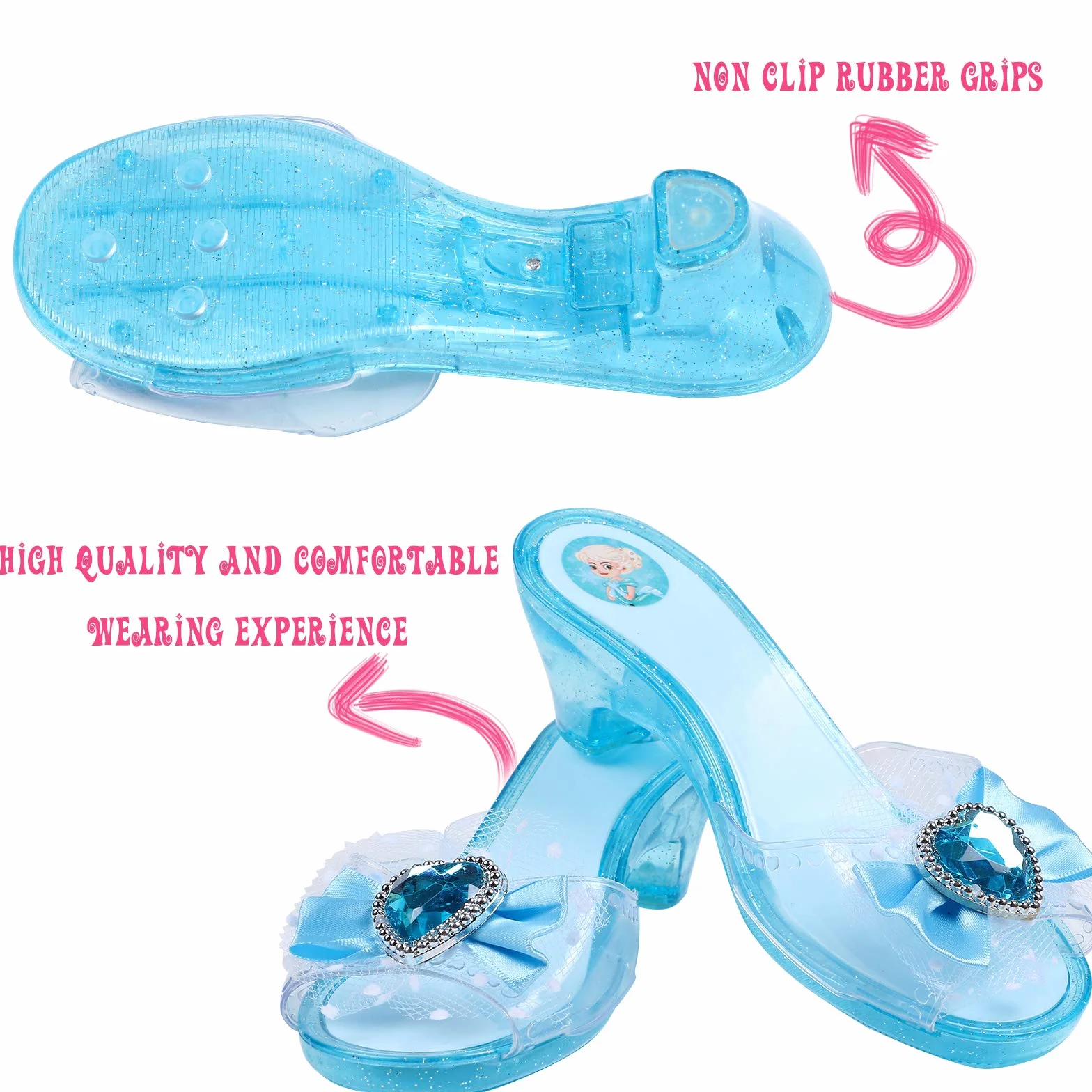 Tacobear Princesse Déguisement Accessoires Chaussure Collier Diadème Gants Baguette Bracelet Anneau Elsa Belle Raiponce Aurore Bijoux Filles Carnaval