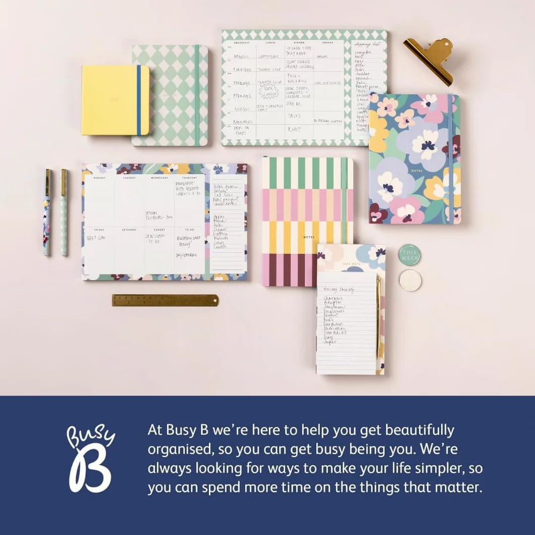 Busy B Livret de cartes d'anniversaire Florale Carnet avec rappels d'anniversaire pochettes de rangement