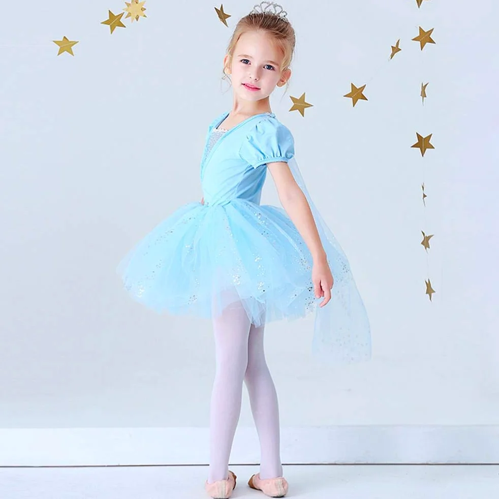 Lito Angels Robe Ballet Tutu de Princesse pour Enfants Filles, Justaucorps Danse Deguisement Costume de Ballerine, Taille 2-8 ans