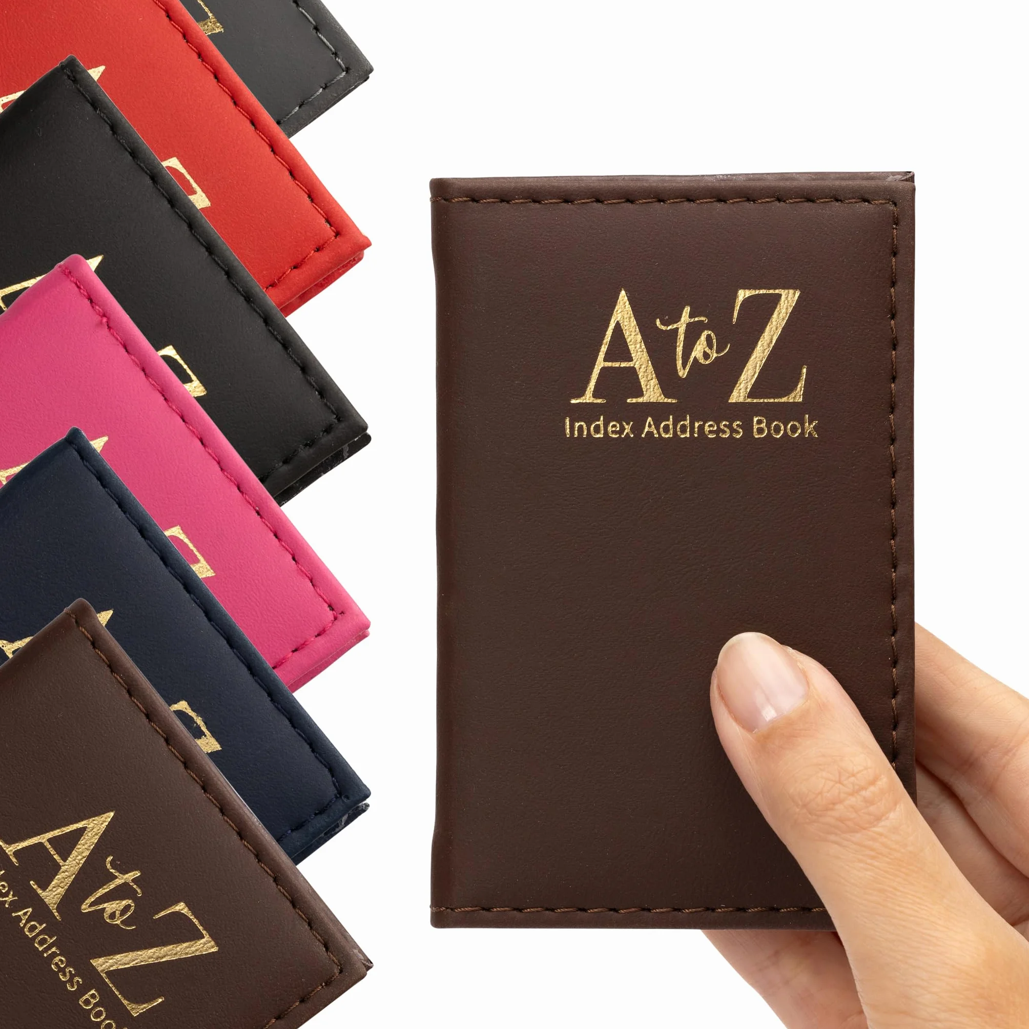 Evelay Carnet d'adresses similicuir exécutive rembourrée A-Z Marron
