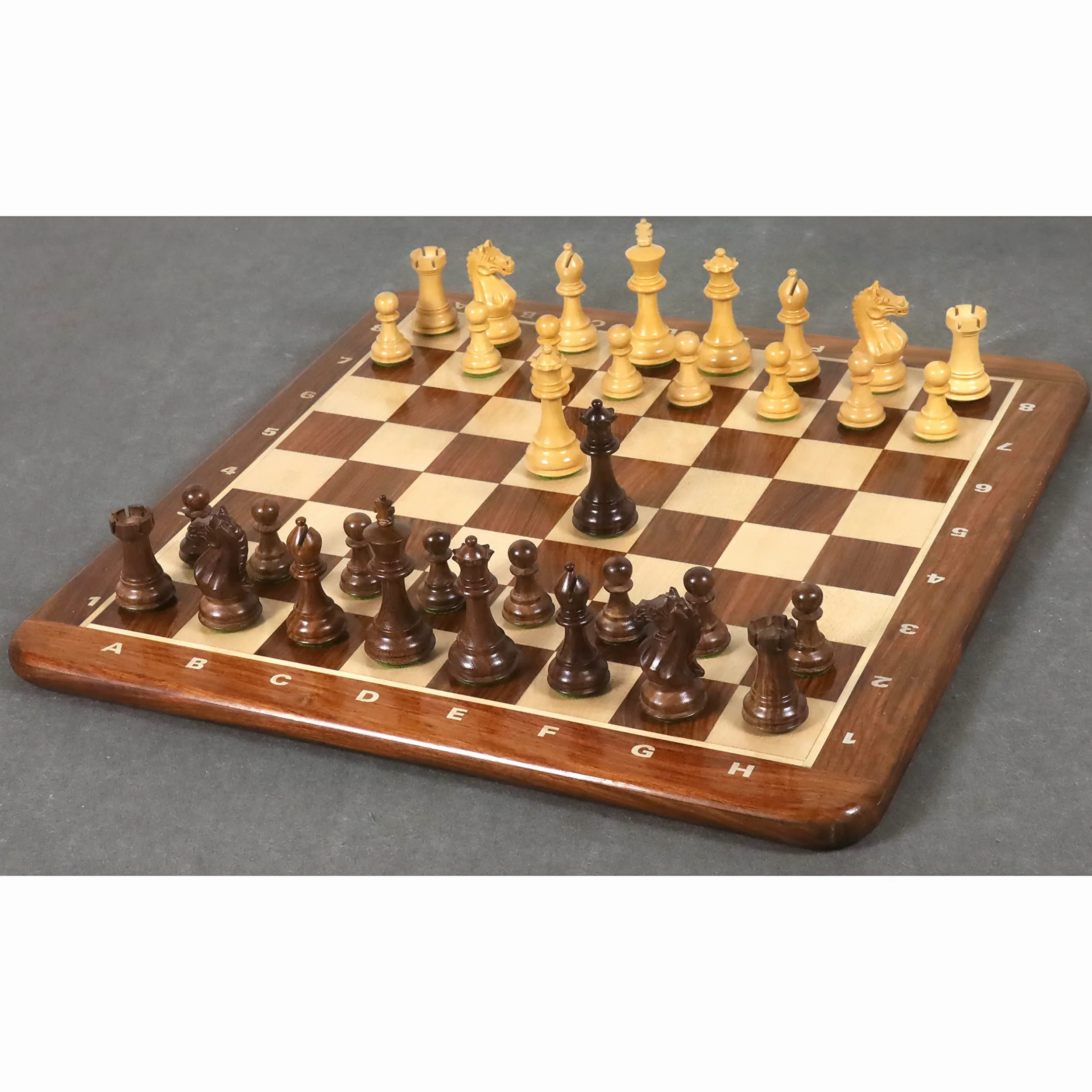 Royal Chess Mall Gambit Staunton Jeu d'échecs 9,53 cm – Palissandre doré lesté