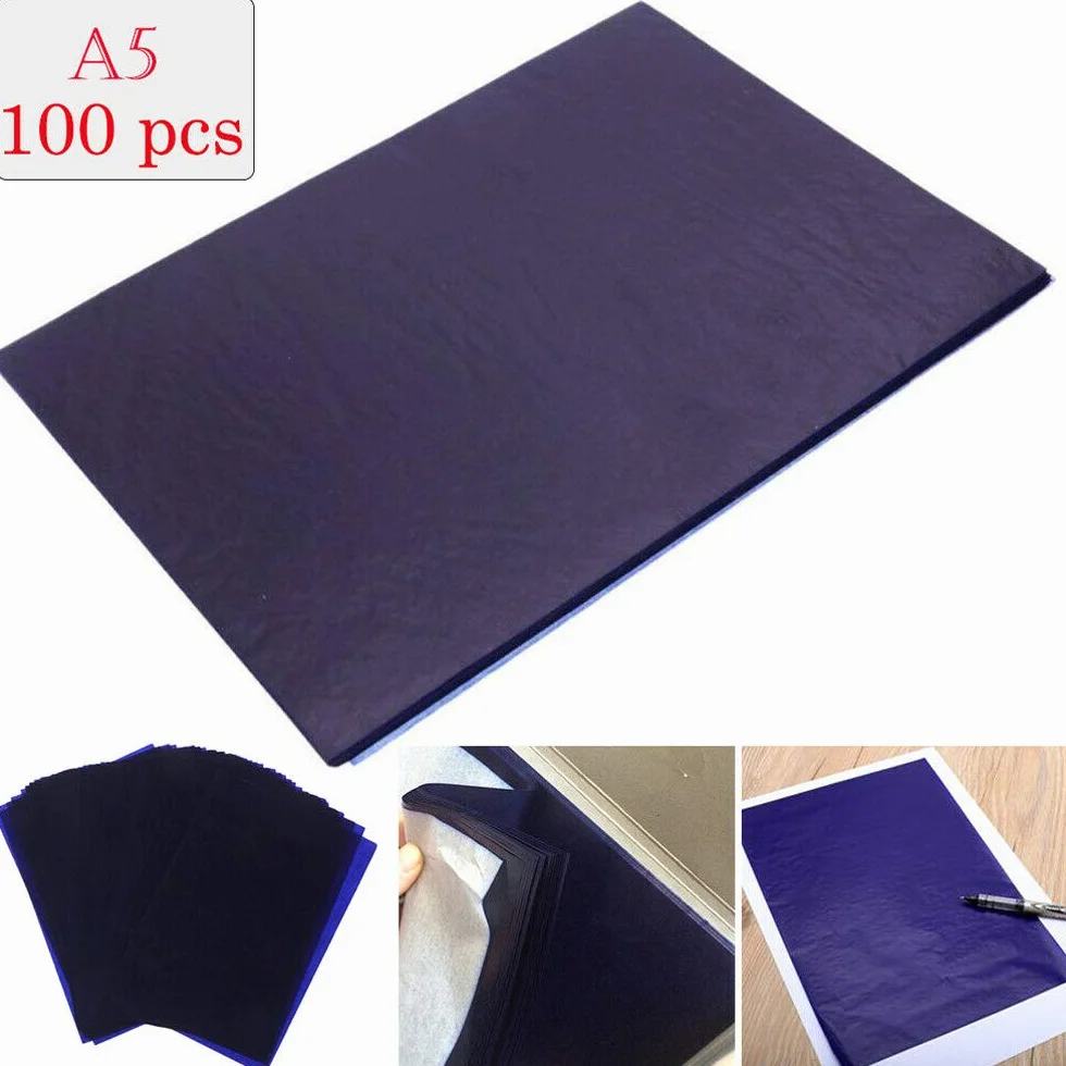SUPERTOOL Papier carbone A5 double face 100 feuilles 12,75 x 18,5 cm pour bois papier toile
