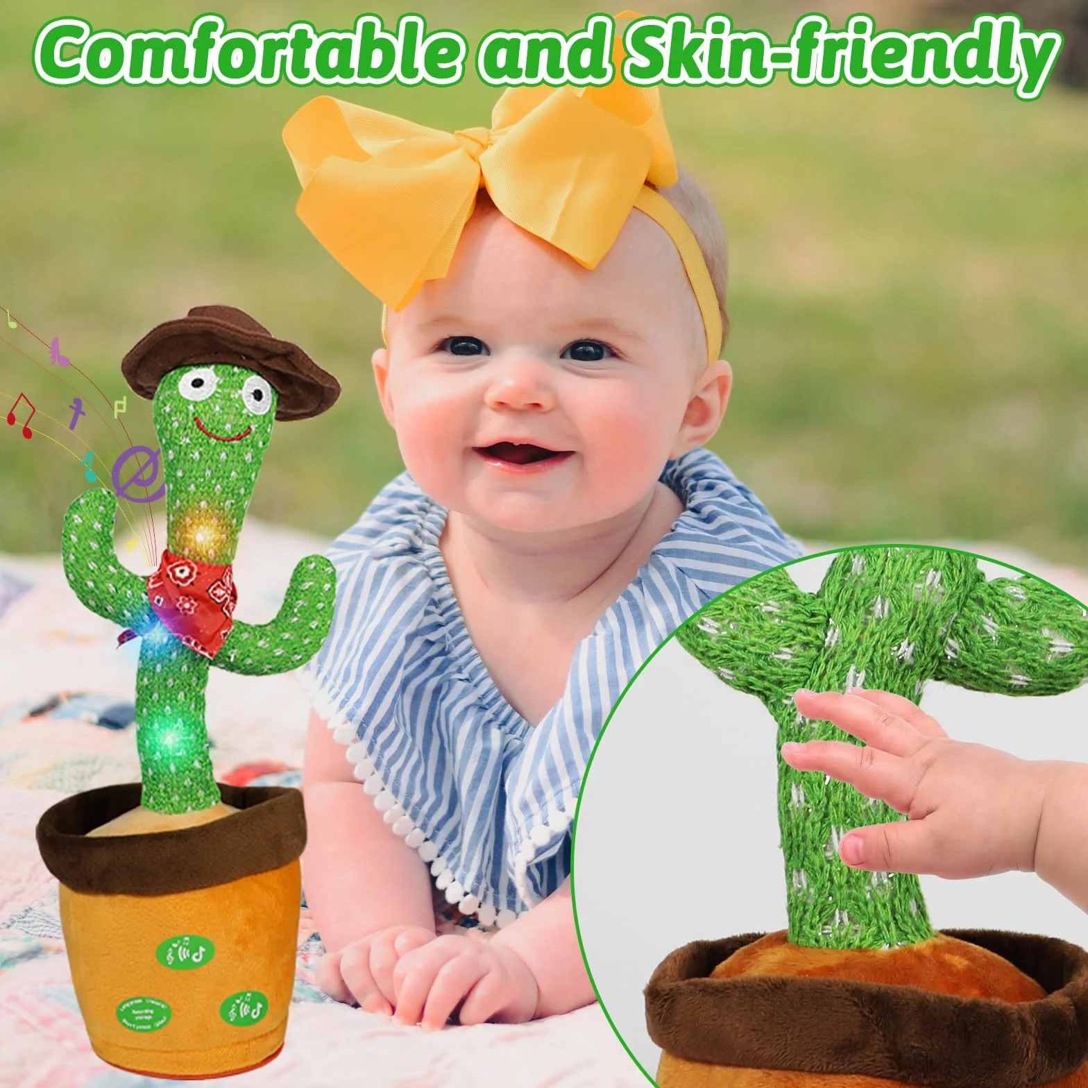 MeHoo Cactus Qui Danse et Répète avec Contrôle du Volume Jouet Éducatif pour Bébé