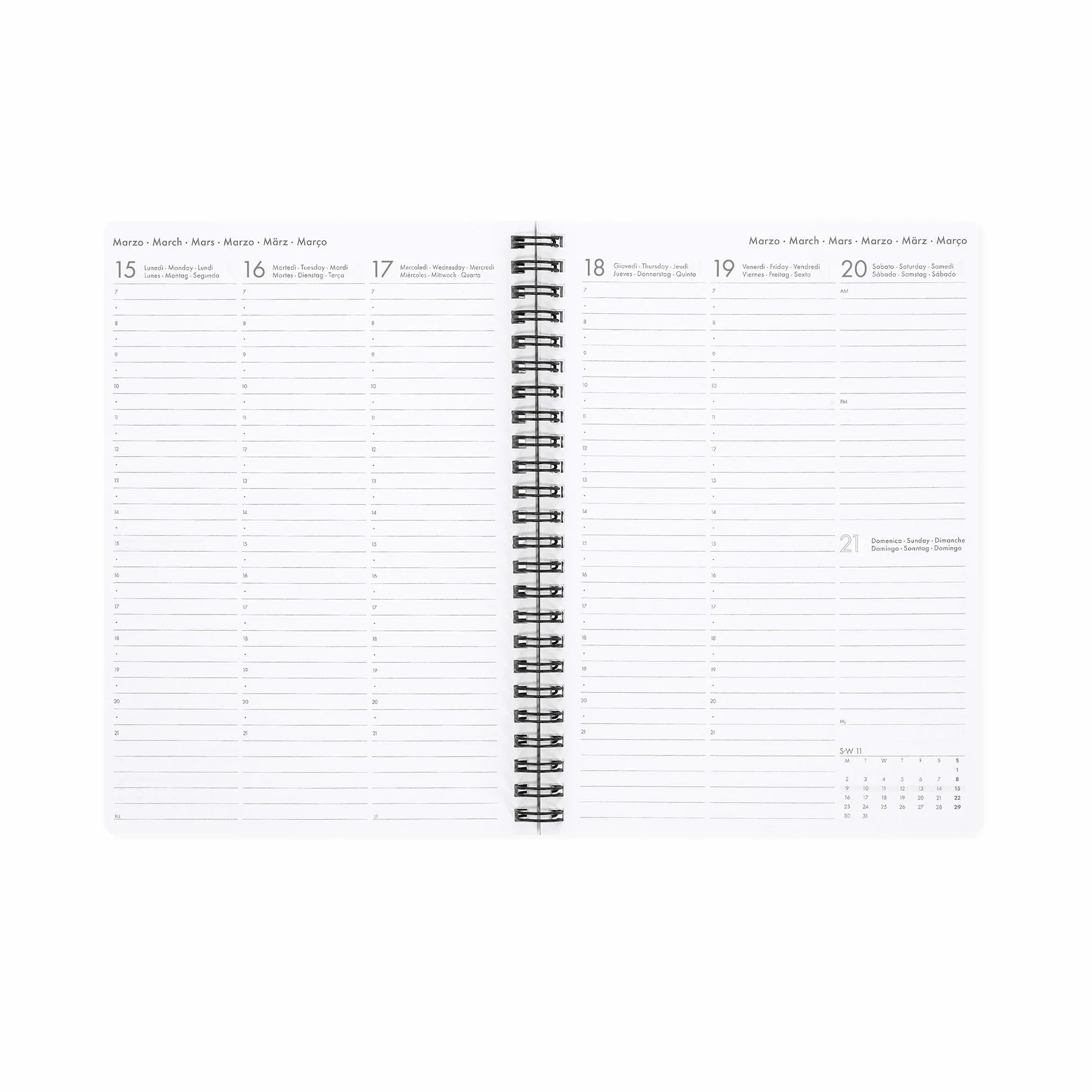 Legami Agenda hebdomadaire à spirale 2026-2027 Flowers 16 mois 15 x 21 cm FSC