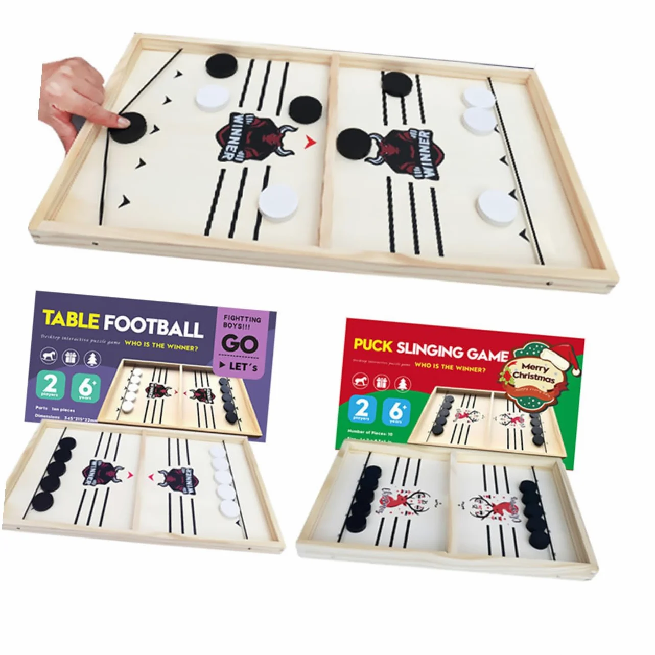 Abaodam Jeu de Palets en Bois Éducatif Petite Taille pour Garçon et Filles et Adultes Bataille de Bureau à Deux Joueurs Jeu de Société Interactif Familial et Compétition Conviviale