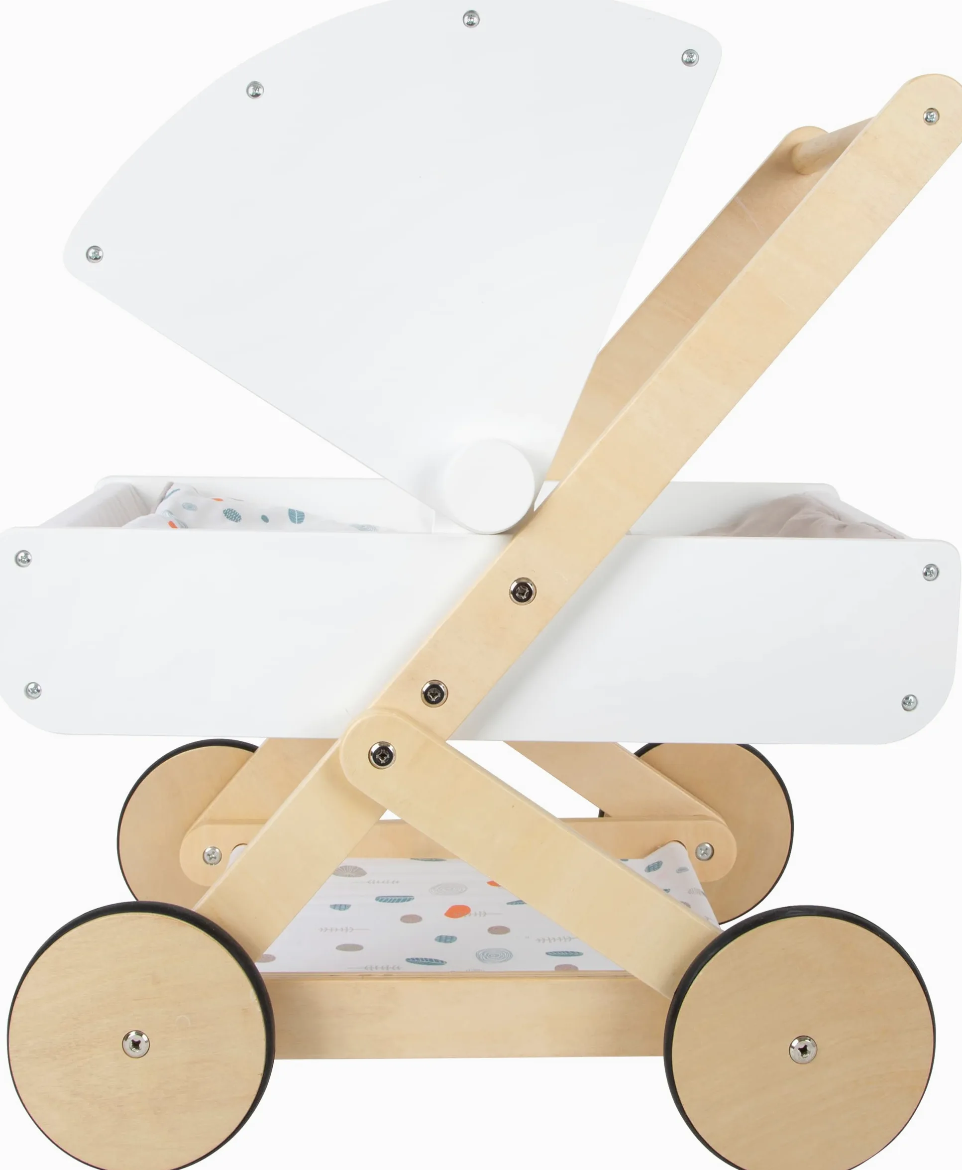 Small Foot- Landeau Haute qualité, à partir Landau Little Button en Bois, Poussette de poupée multifonctionnelle, dès 3 Ans, 11914, Multicolor