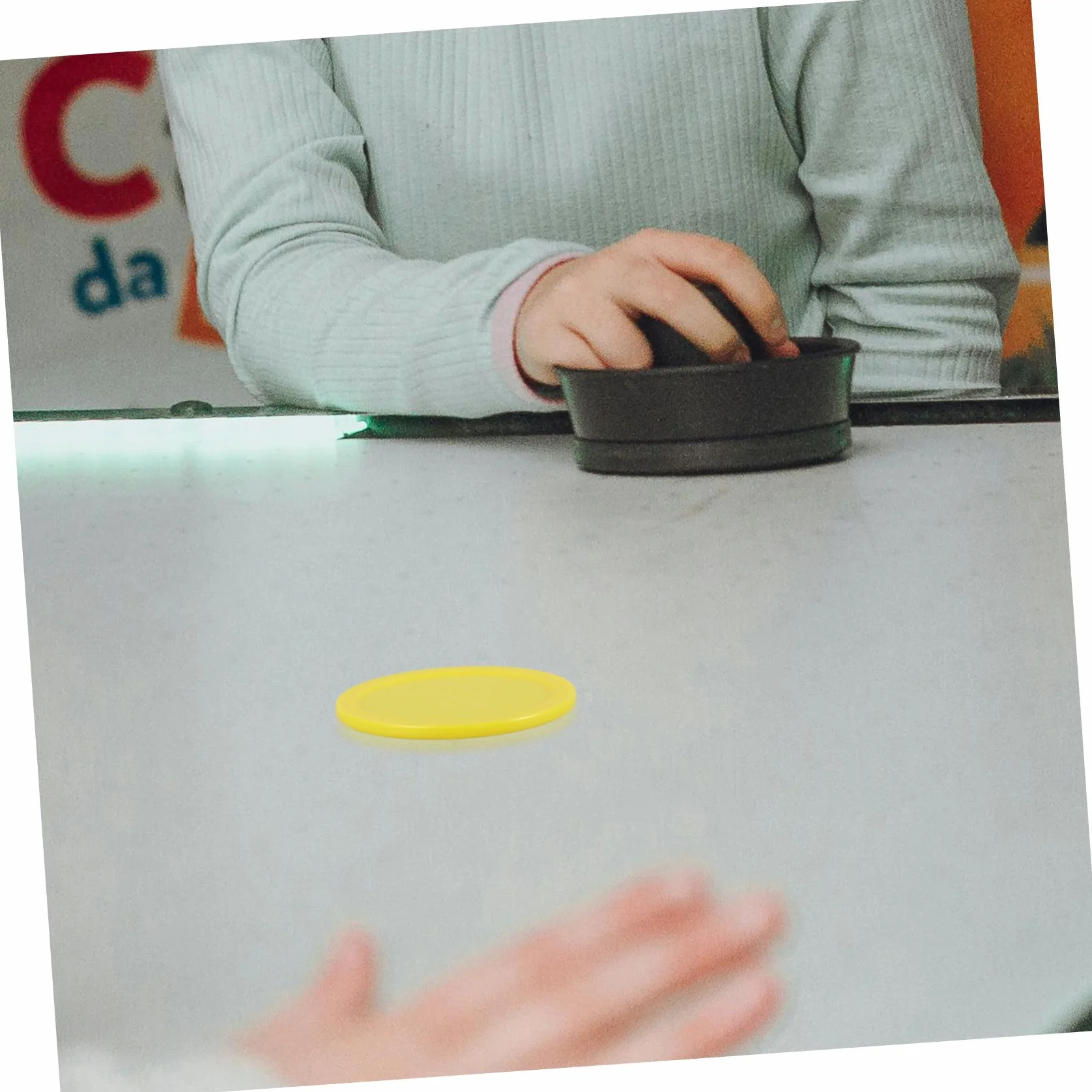 Toyvian 10 Pièces Rondelles Hockey Glace Plastique Jaune Accessoires Remplacement Table Maniabilité