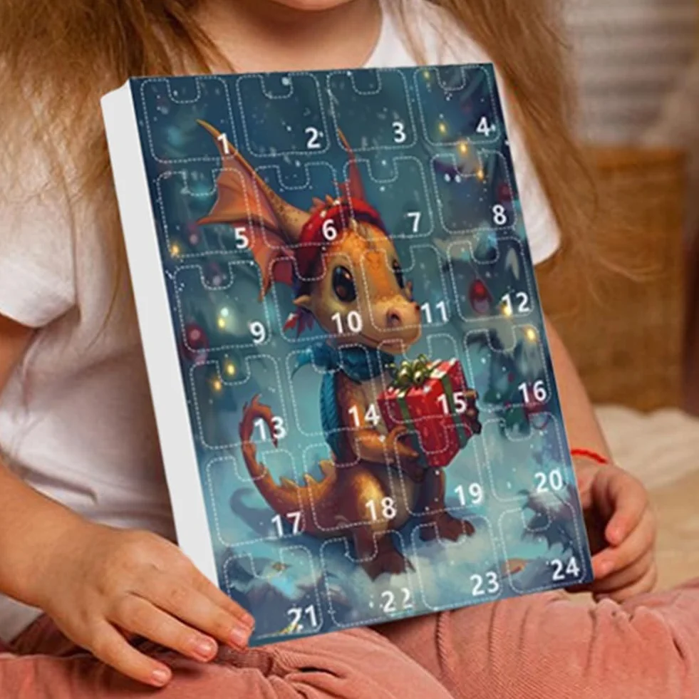 Calendriers de l'Avent 24 Jours Dragon Décorations Suspendables Pendentif Collectionnable pour Adolescents Décoration d'Intérieur Sapin de Noël