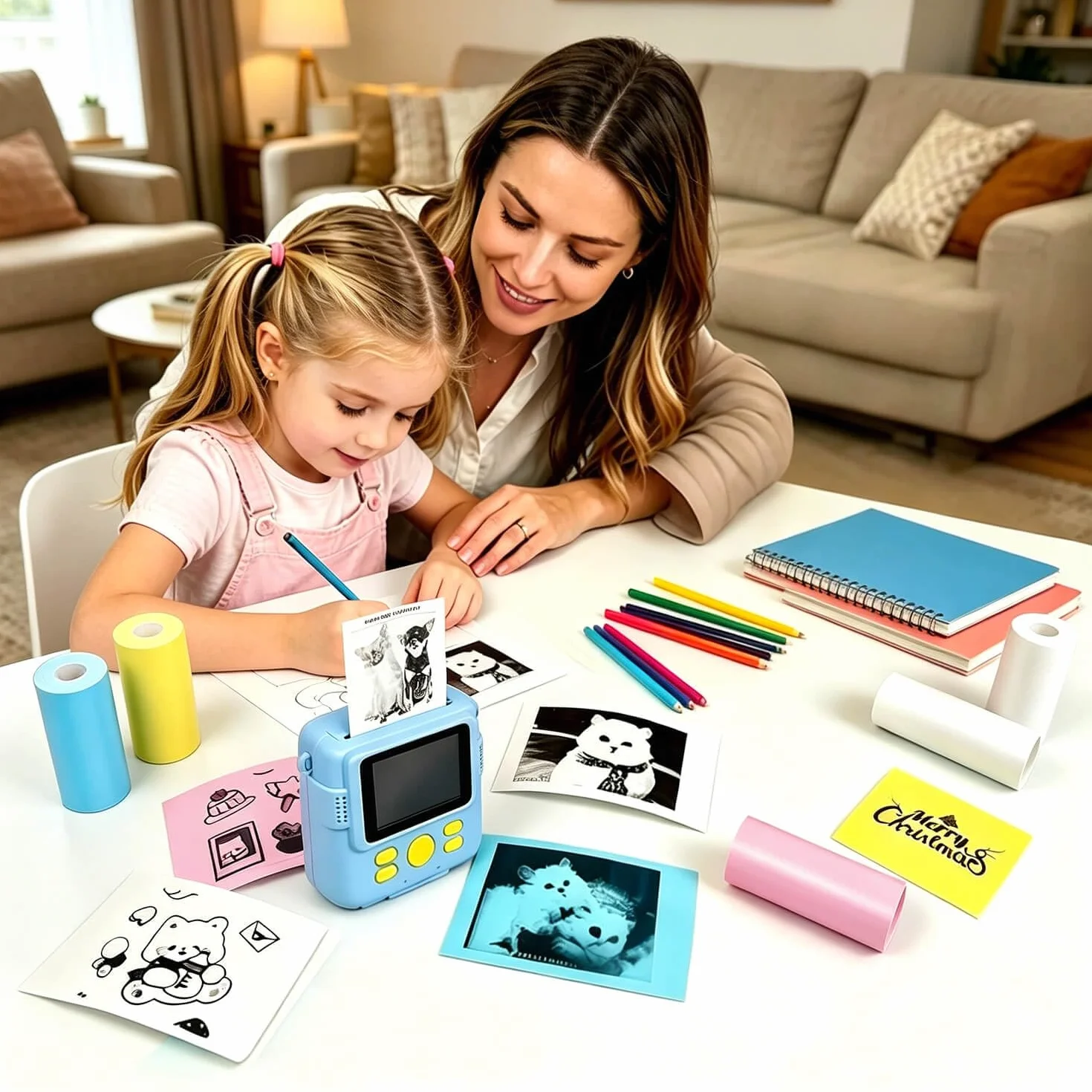 Lot de 18 rouleaux de papier pour appareil photo instantané enfants, sans BPA 5.7 x 2.5 cm