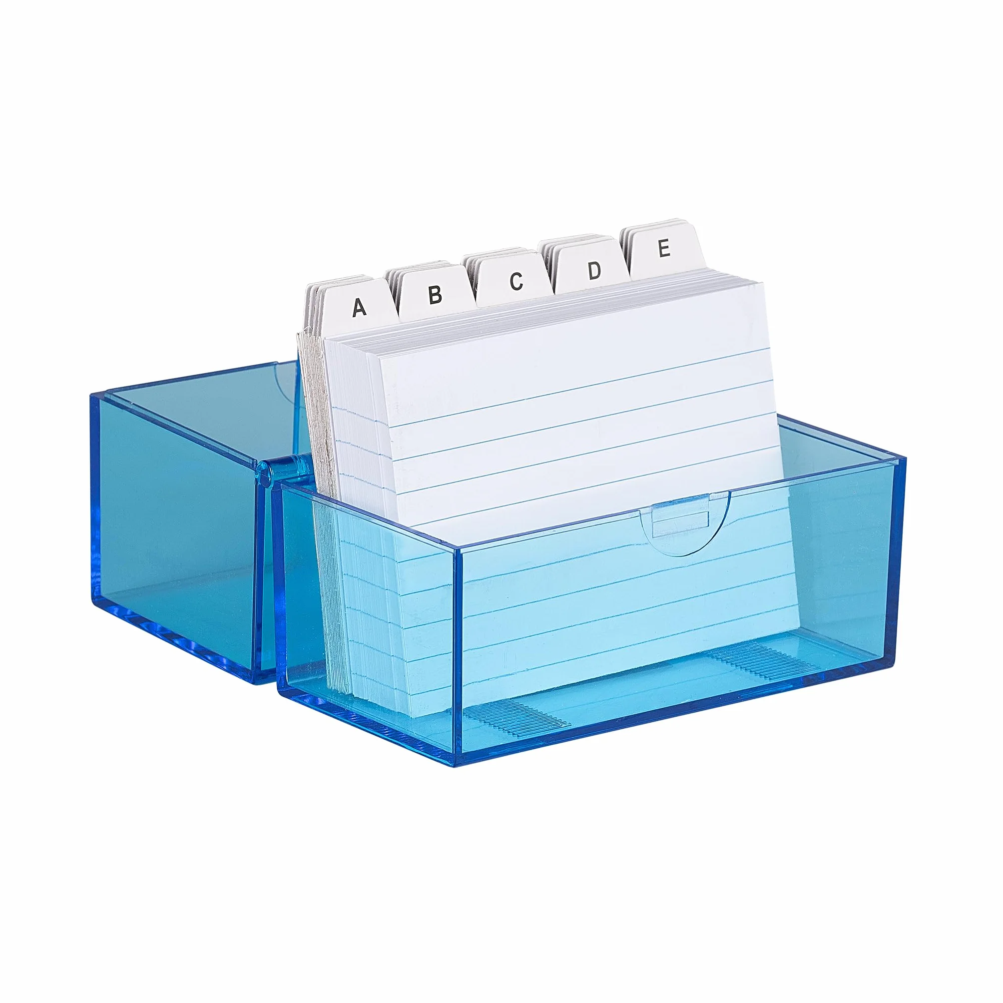 Wedo Fichier A7 avec cartes registre alphabétique 200 cartes Transparent Bleu