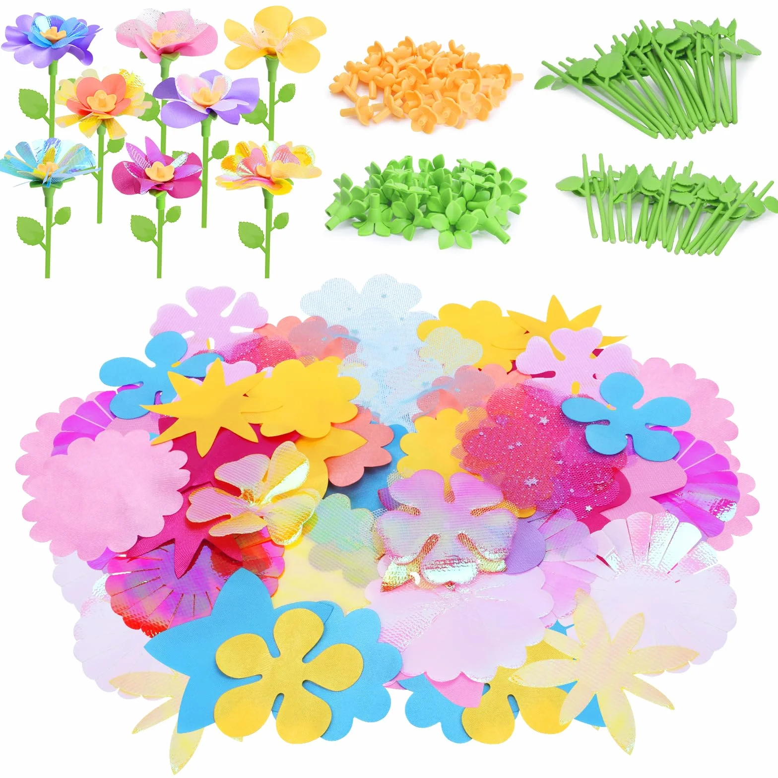 DIY Tissu Bouquet de Fleurs Kit 36pcs Accessoires Artisanat pour Arrangements Floraux Créatifs