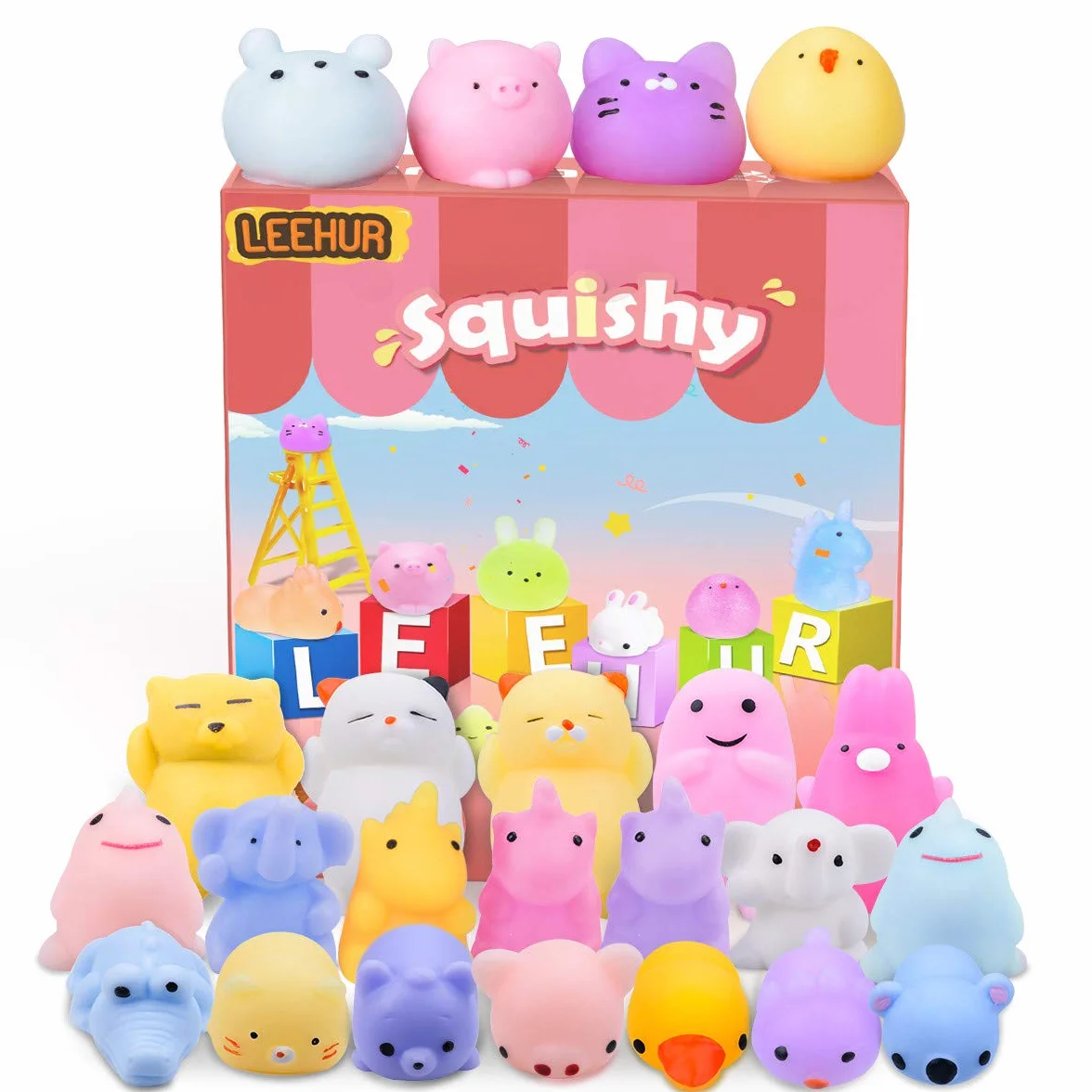 Lot de 30 Mini Jouets Mochi Squishy Anti-Stress Kawaii pour Enfants