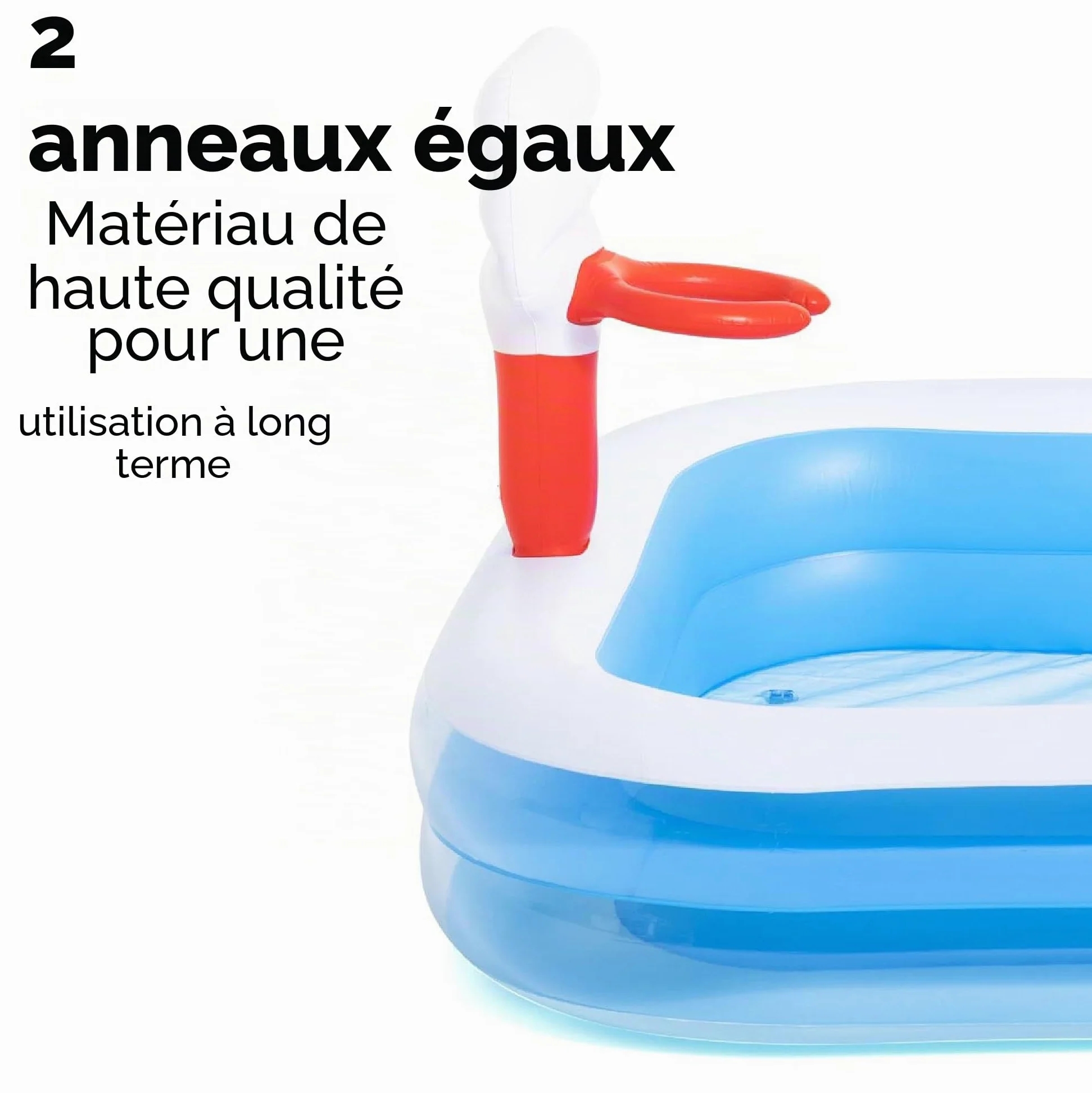 Bestway 54122 Piscine Gonflable Rectangulaire avec Buts de Basket 2 Boudins 251 X 168 X 102 cm