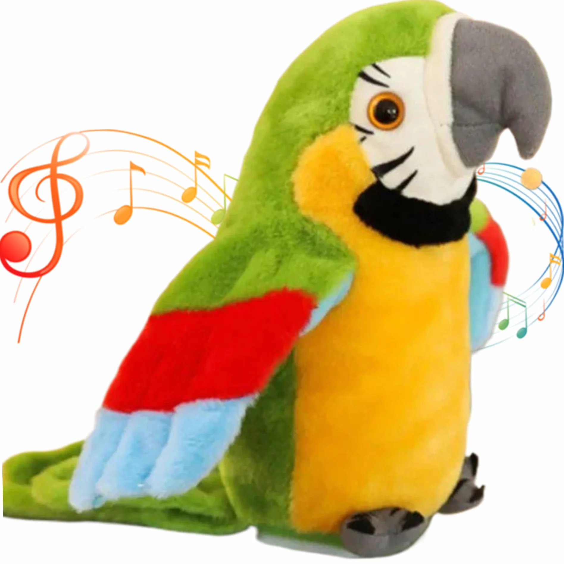 Peluche perroquet parlant avec enregistrement électronique, jouet qui répète et secoue les ailes, cadeau pour enfants