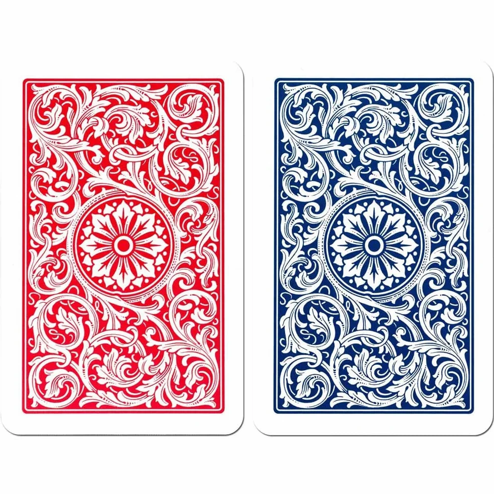 Copag 1546 Design Lot de 6 jeux de cartes 100 % plastique Rouge/bleu