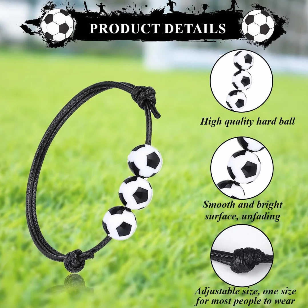 Bracelets de Football pour Enfants Lot de 12 Tissé Tressé Réglable Cadeaux de Fête