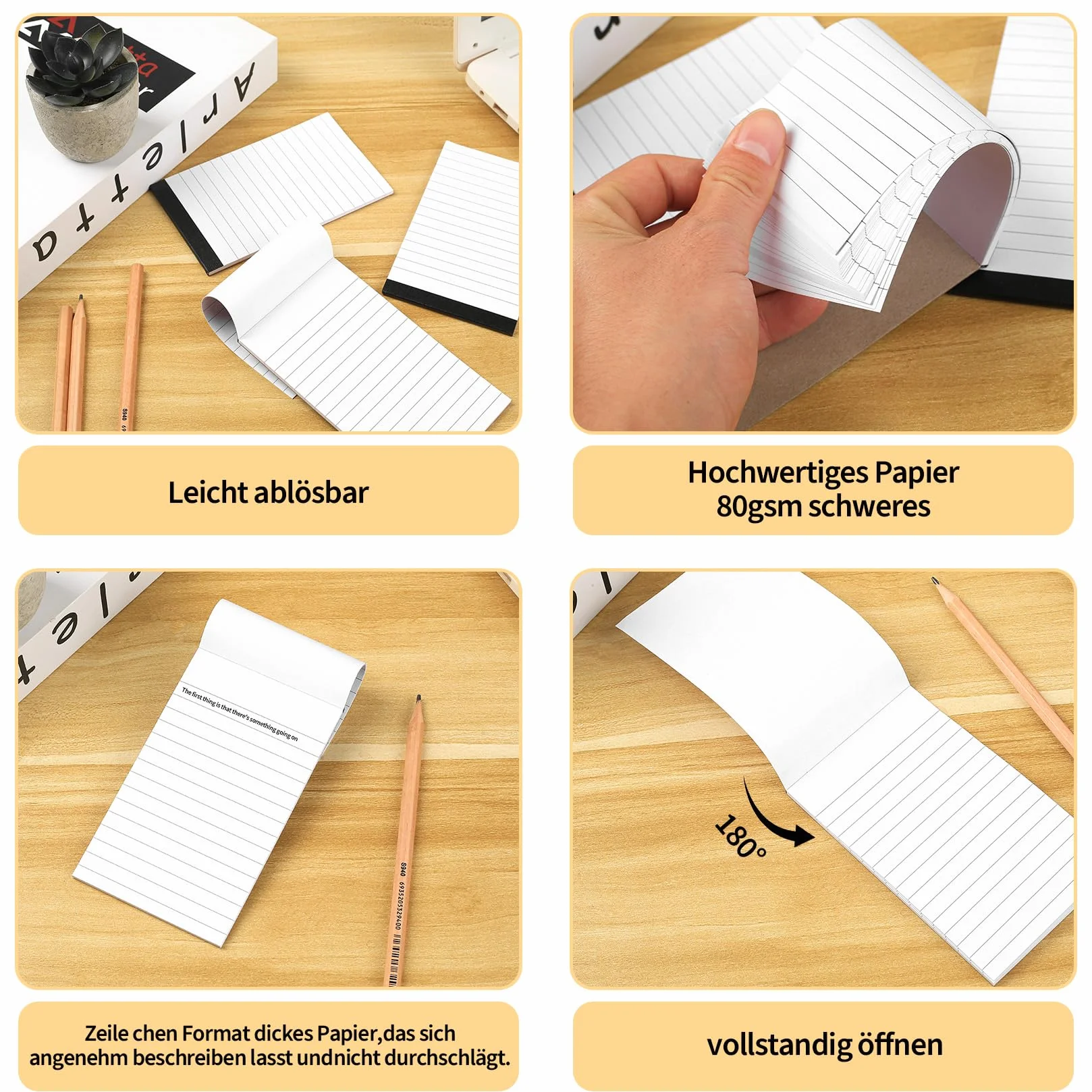 Lot de 10 blocs-notes A7 ligné - Carnets de courses - Planificateur hebdomadaire 30 feuilles