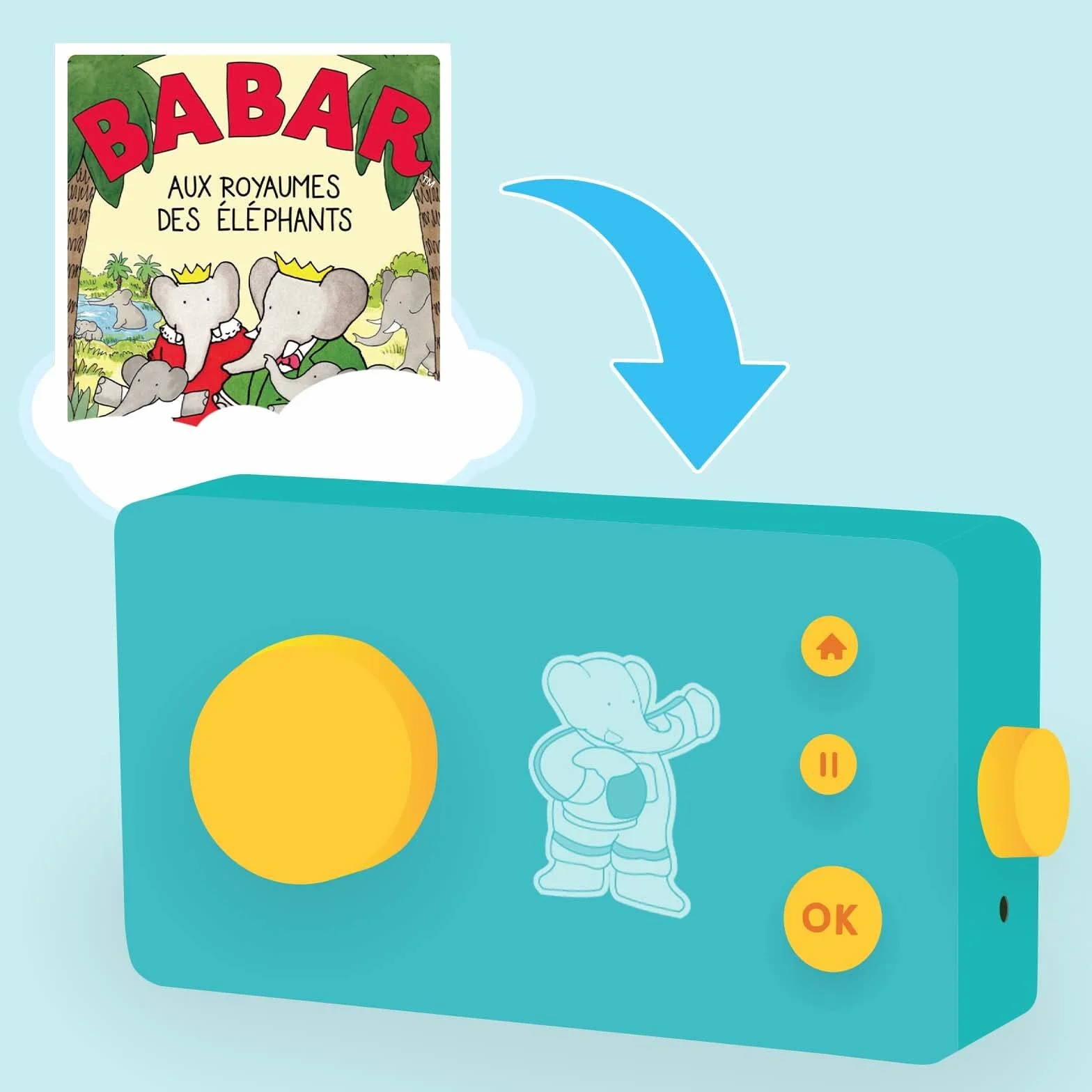 Lunii Babar aux royaumes des éléphants Livre Audio interactif français durée 1h27 dès 3 Ans