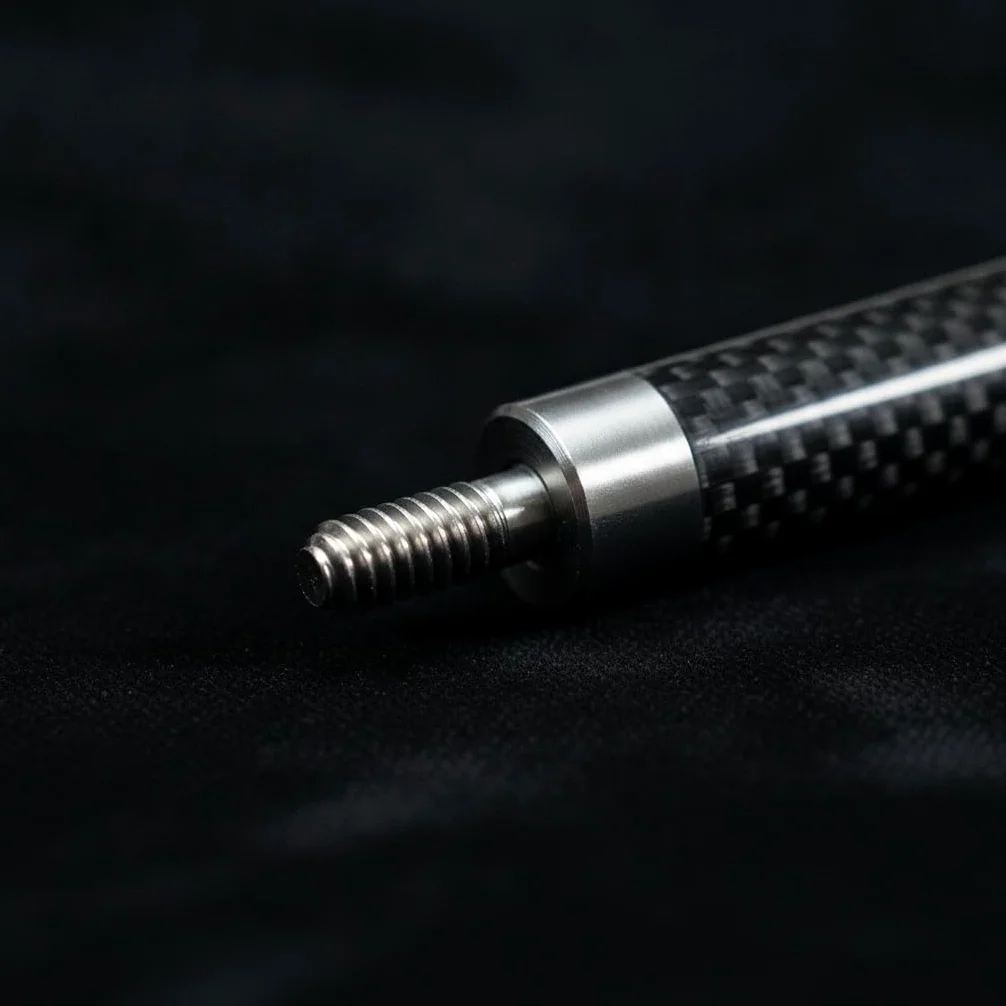 Queue Billard Américain, Fibre Carbone & Cuir, 145 cm 1/2 Split, Pointe 10mm ou