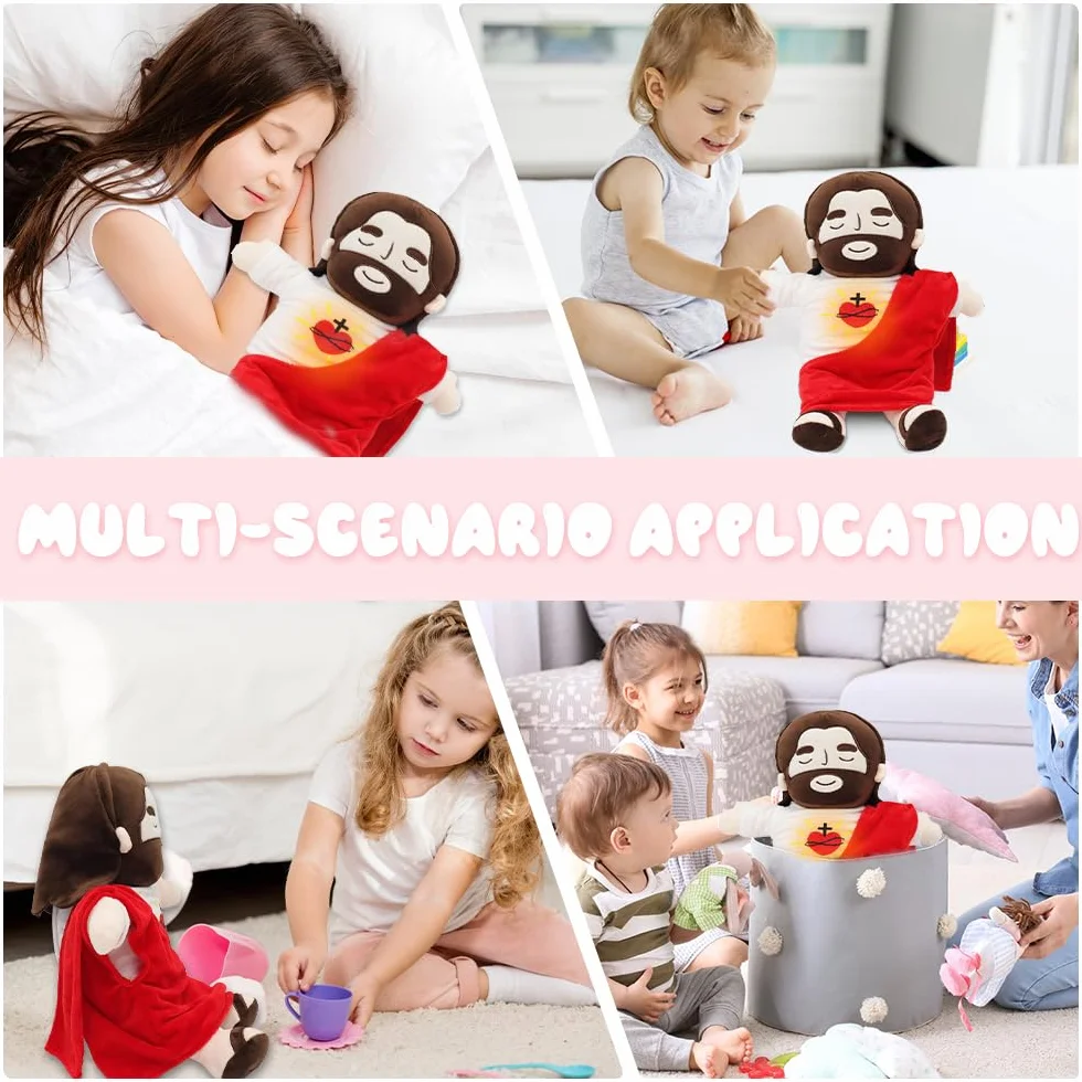 Peluche Jésus Respirant 40 cm avec Musique et Lumières