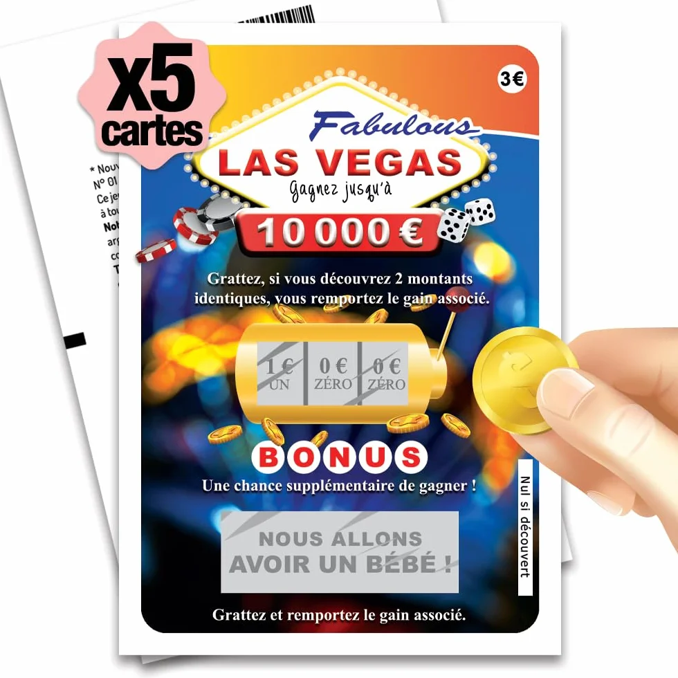 Cartes à Gratter Annonce Grossesse Lot de 5 - Tickets Surprise Style Loterie Las Vegas - Fabriqué en France