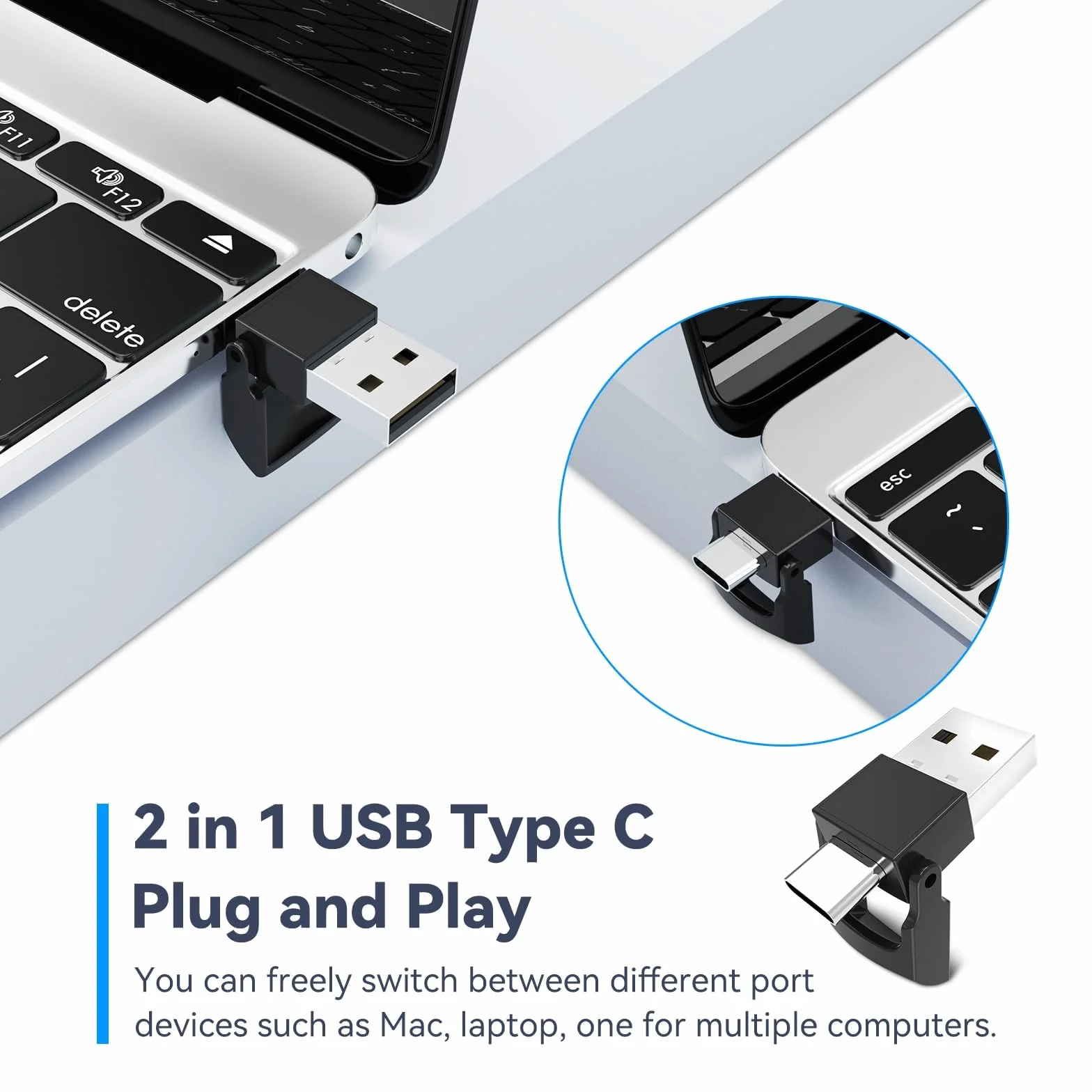 Clicker de présentation 2 en 1 USB C/A sans fil pour Mac ordinateur