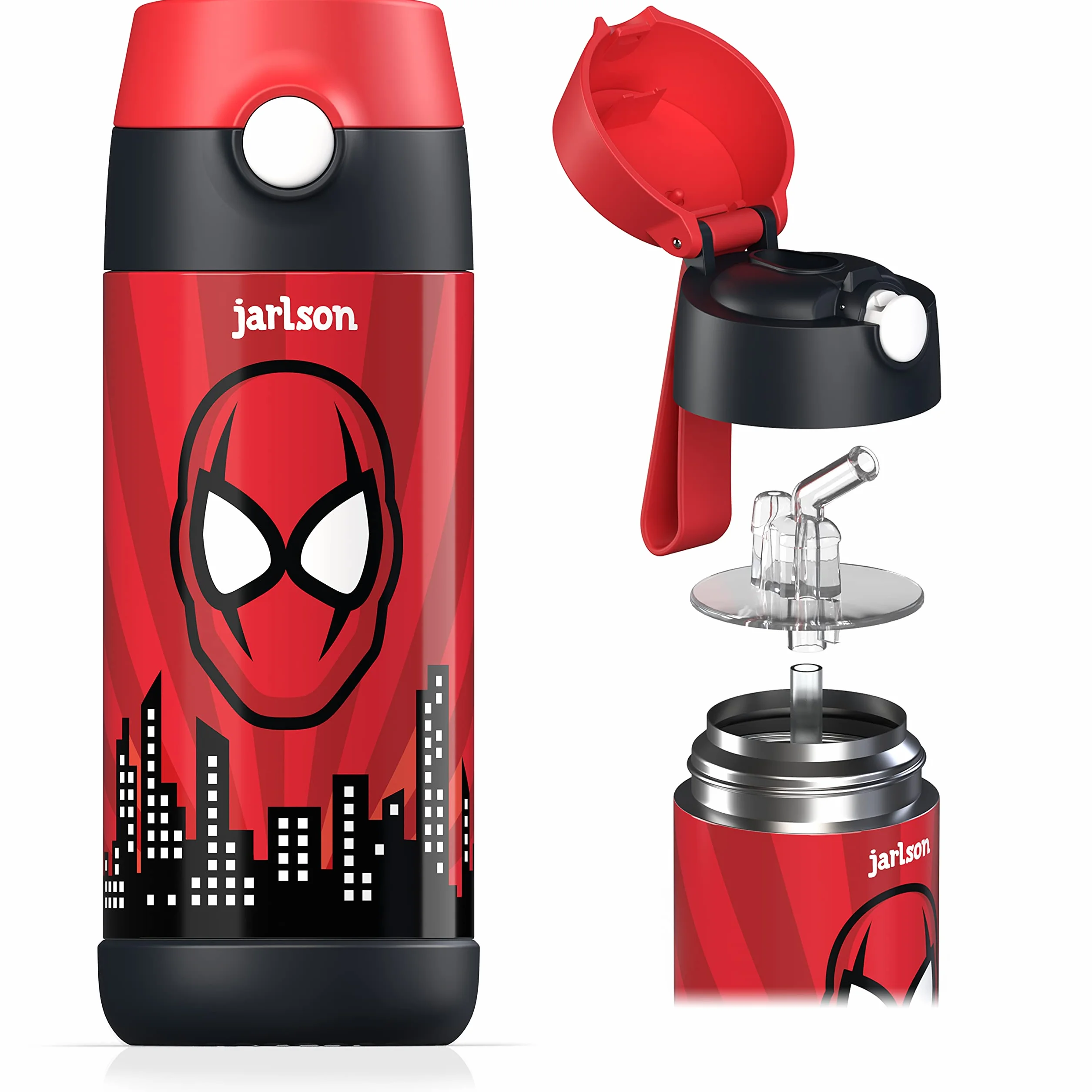Jarlson Gourde Enfant 350ml Bouteille Isotherme Anti Fuite Inox Sans BPA